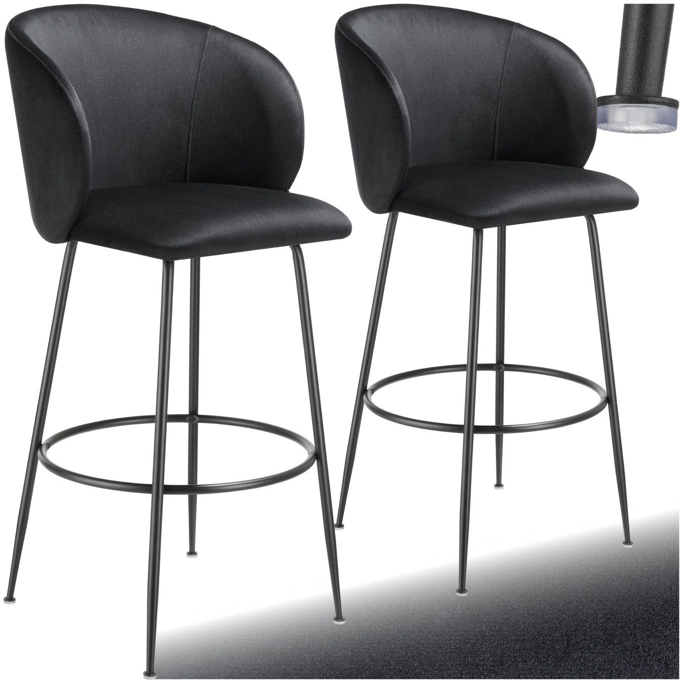 tectake Barhocker Barstuhl Luana, mit Rückenlehne, Samtoptik, 51 x 60 x 106 günstig online kaufen