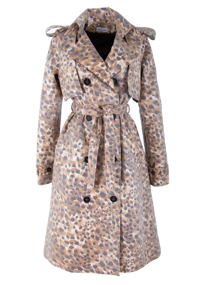 RUA & RUA Trenchcoat mit Leo-Print aus Beschichteter Baumwolle für Damen