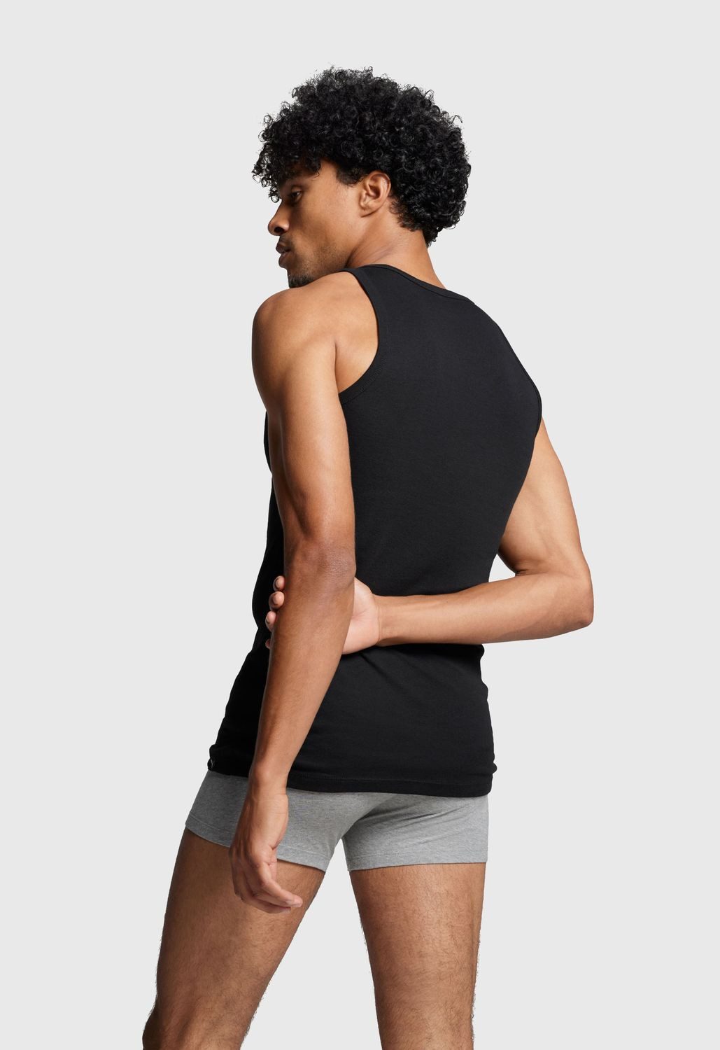 PUMA BODYWEAR Unterhemd mit Rundhals-Ausschnitt, 100% Baumwolle hoher Rücken, dezentes Puma-Logo im Mehrpack