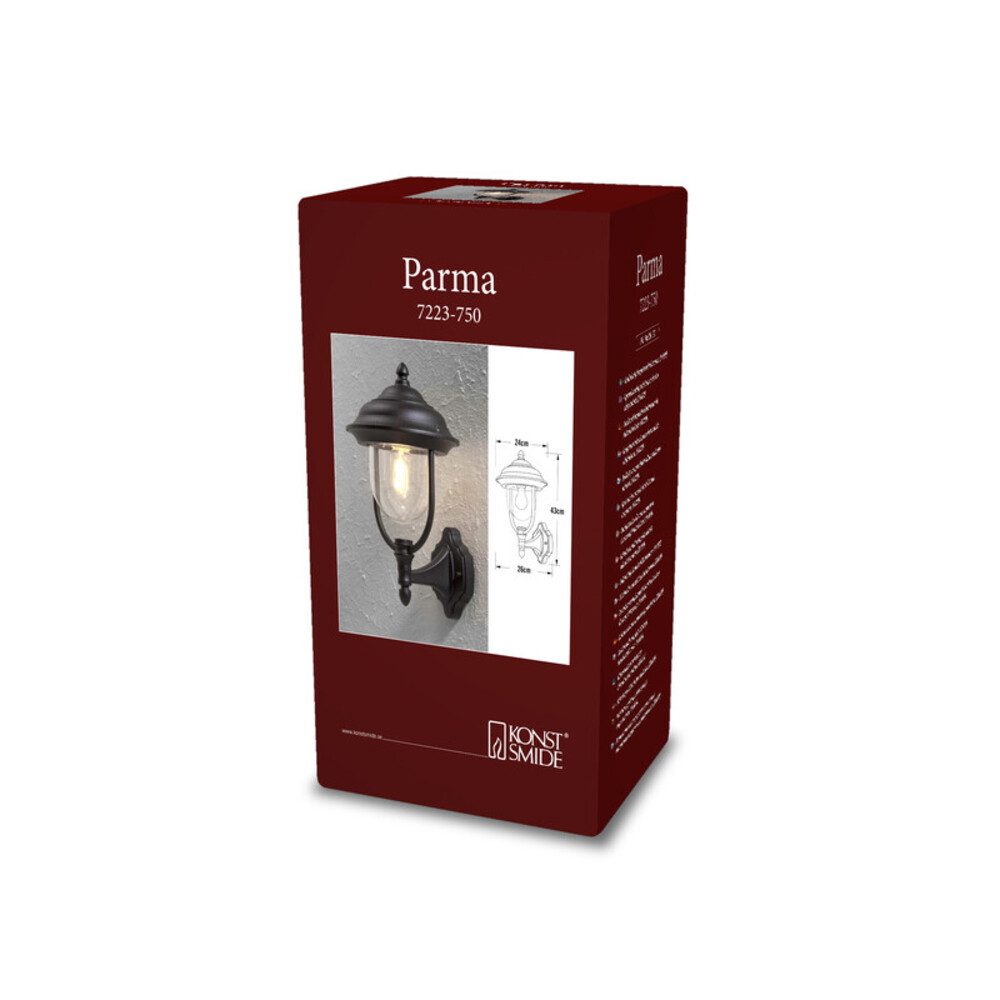 KONSTSMIDE Außen-Wandleuchte Aluminium, schwarz, IP43, G, L240mm