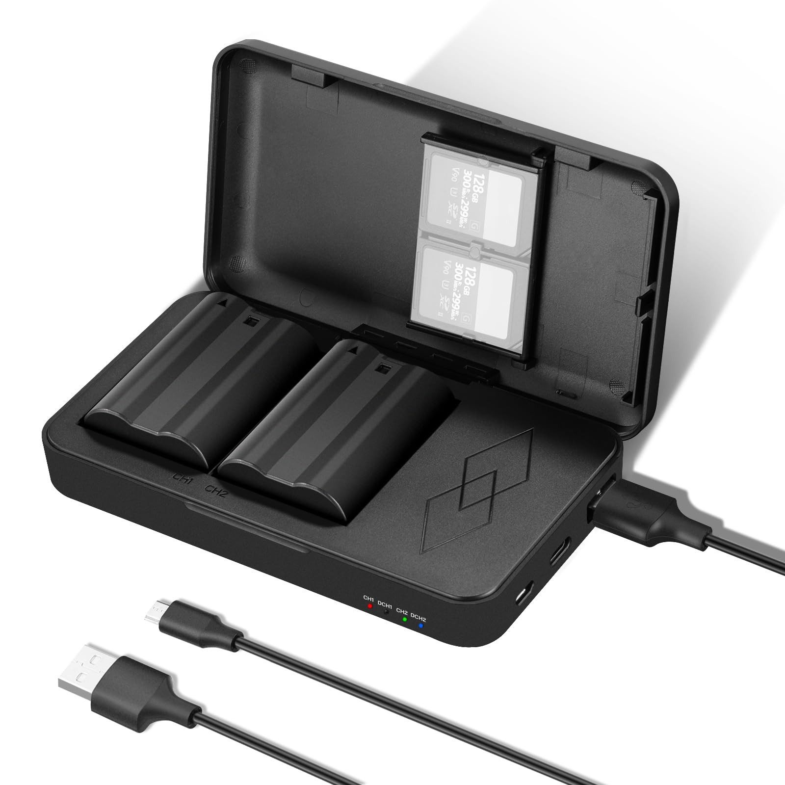 Neewer EN-EL25c 2x Akkus mit Ladegerät für Nikon Z8/Z7/Z6 Batterie-Ladegerät (2100 mA, Packung, Vollständiger Ladeschutz)