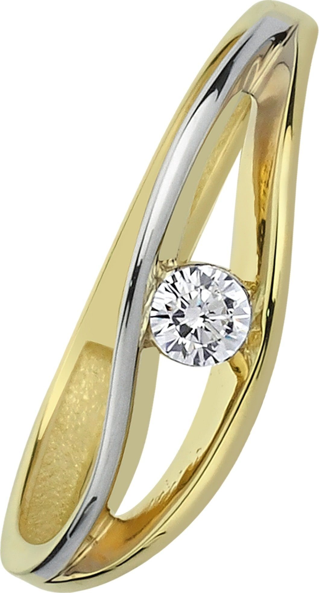 Balia Goldring Balia Damen Ring Gelbgold 8Karat Gr.54 (Fingerring), Damen Ring geschwungen aus 333 Gelbgold - 8 Karat, Farbe: weiß, gold
