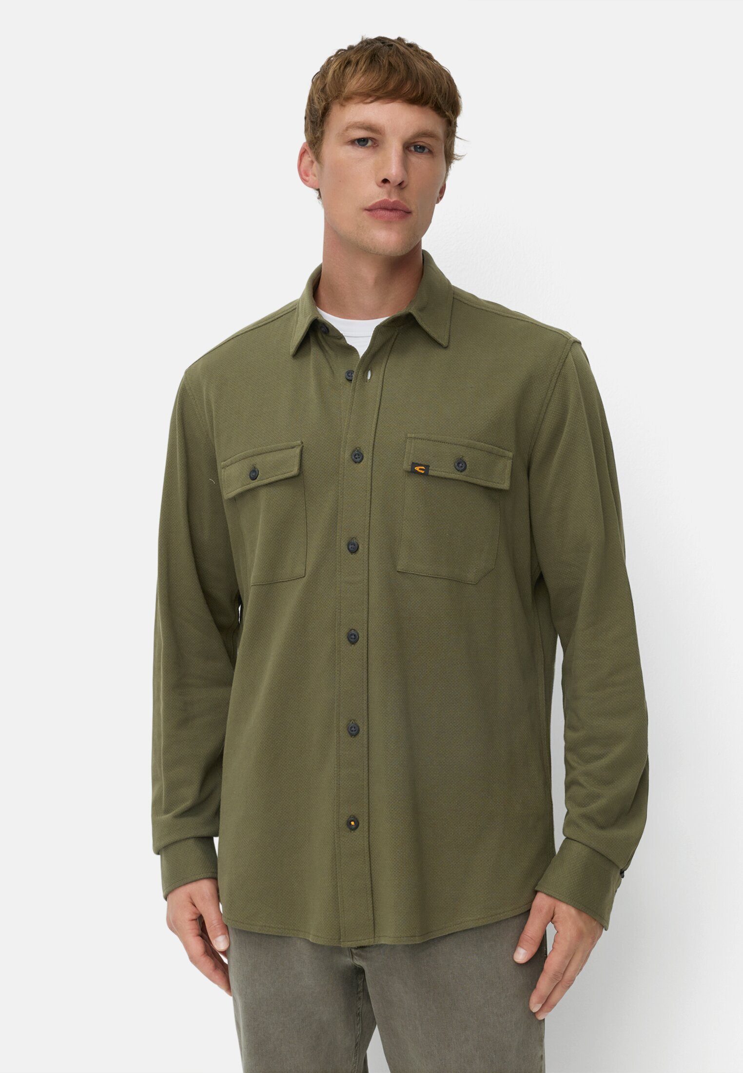 Langarmhemd aus reiner Baumwolle Langarm Kentkragen