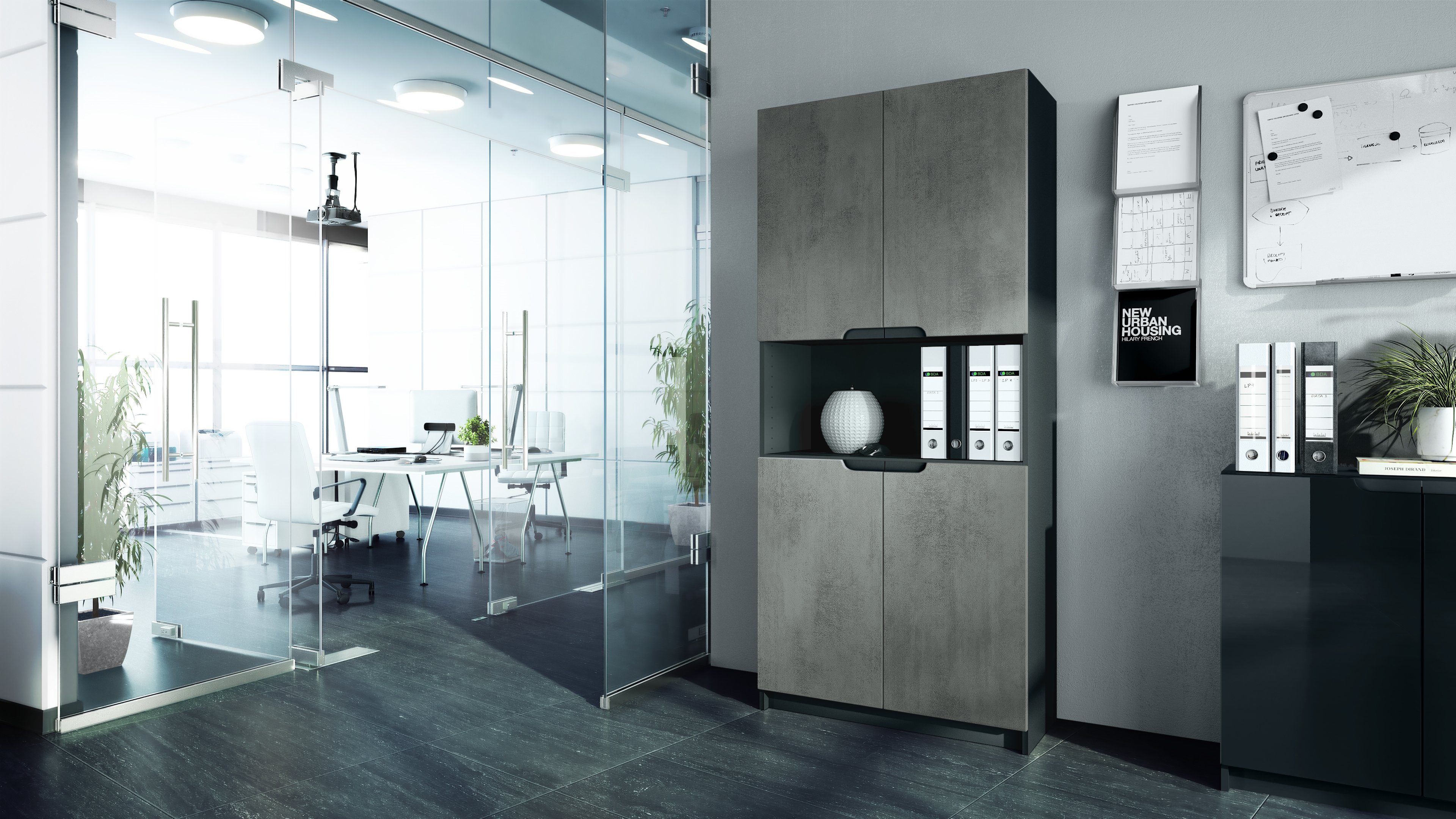 Vladon Aktenschrank Logan V2 (Aktenschrank, mit Soft-Close Funktion) Schwar günstig online kaufen