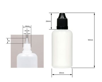OCTOPUS Kanister 10 Plastikflaschen 50 ml LDPE, G14, Tropfeinsatz, Deckel schwarz, 1 (10 St)