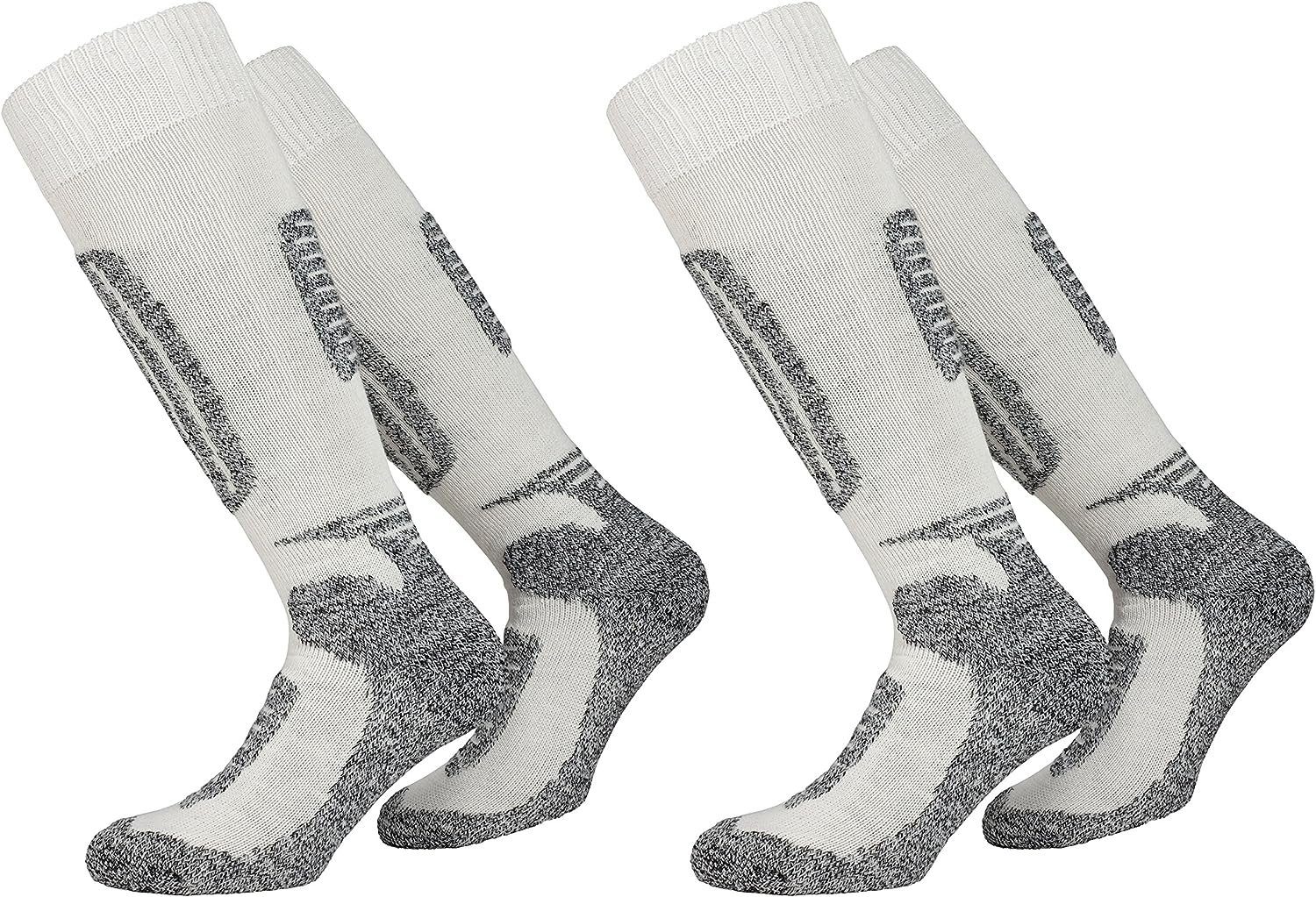 PistenSauser Skistrümpfe 2 Paar warme Skisocken mit Schafwolle und einer Spezial-Polsterung