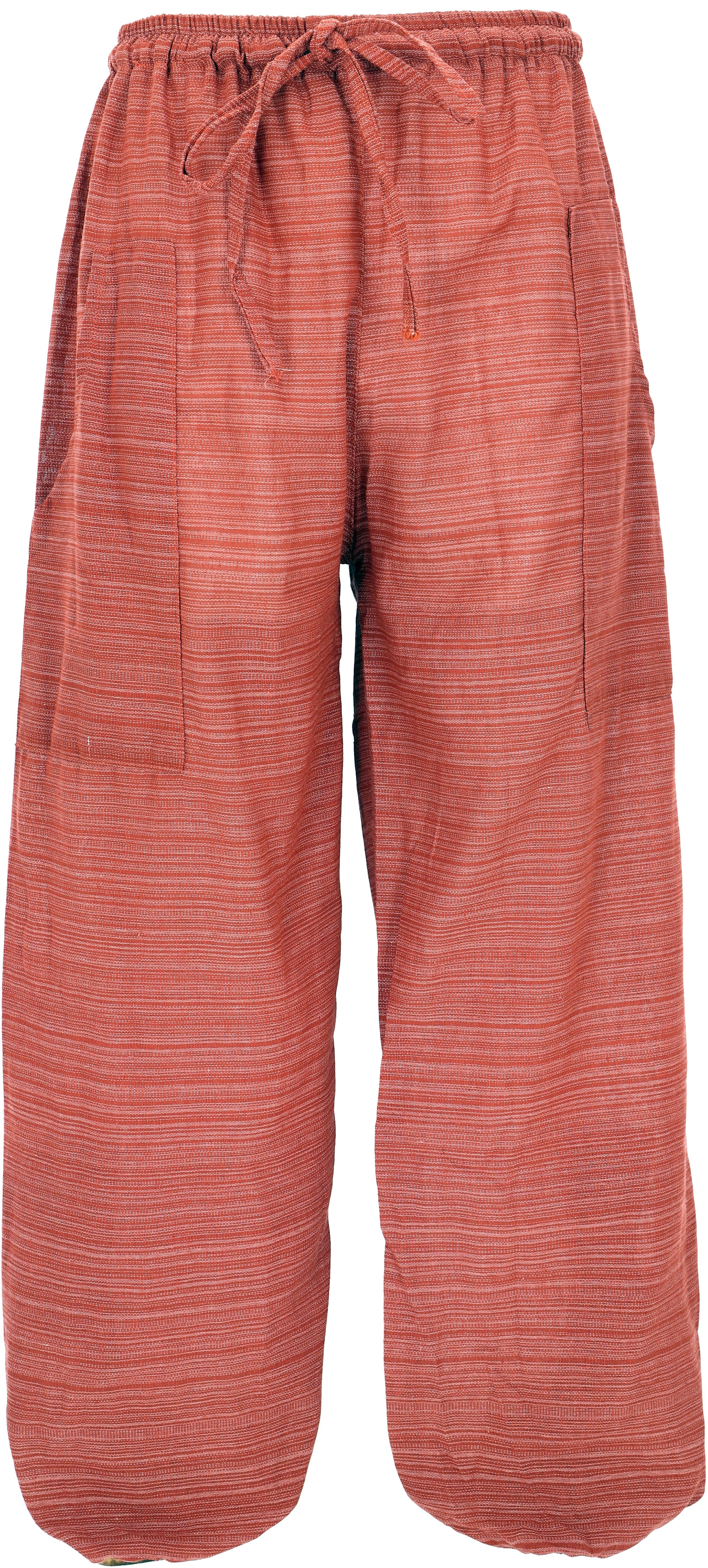 Guru-Shop Relaxhose Leichte Yogahose, Thai Chi Hose, Goa Hose,.. Hippie, Ethno Style, alternative Bekleidung rostorange