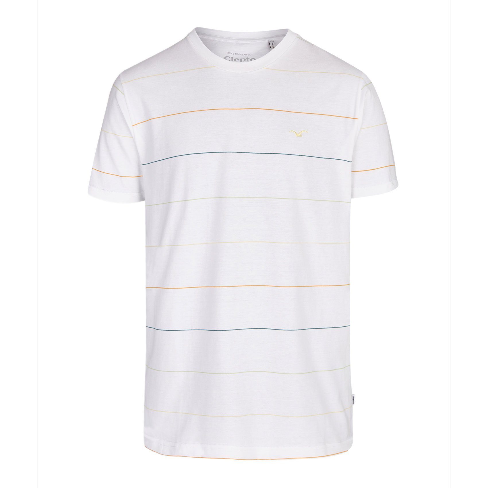 Herren Shirts Cleptomanicx T-Shirt Multi Stripe - white