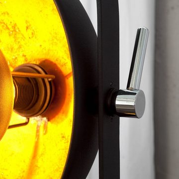 Licht-Erlebnisse Stehlampe SONATA, ohne Leuchtmittel, Standleuchte E27 in Schwarz Gold Retro 130 cm Stehleuchte
