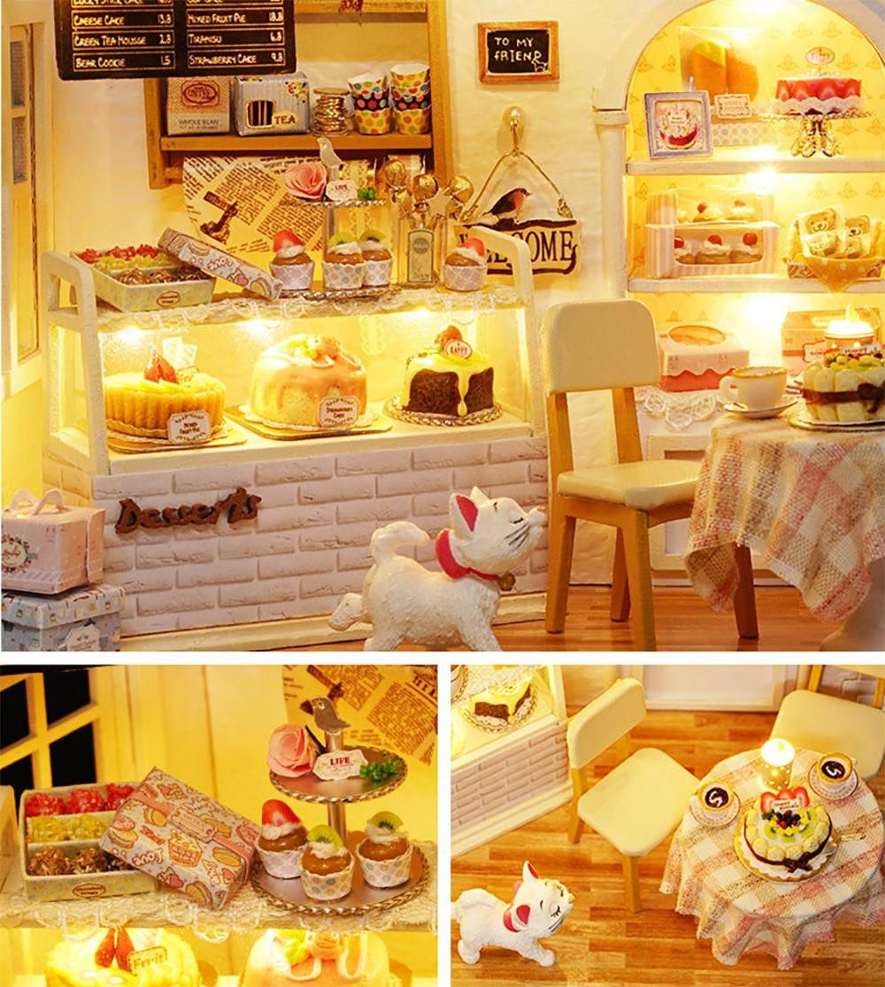 Cute Room 3D-Puzzle Puppenhaus Miniatur DIY Modellbausatz Cake Shop, Puzzle günstig online kaufen