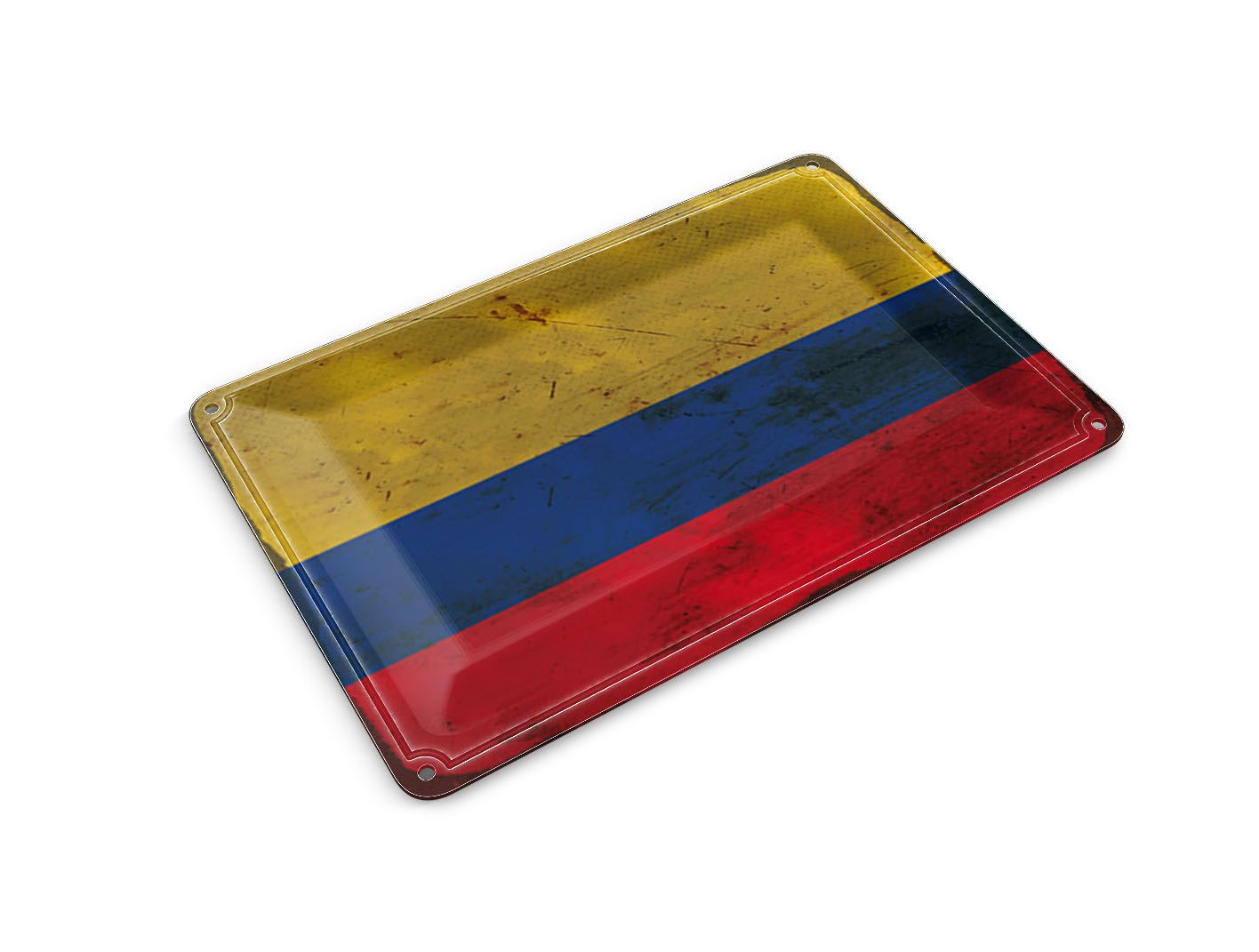 Femer GmbH Postkarte Flagge Kolumbien 14x10 cm Flag Colombia Rost, unfrankiert