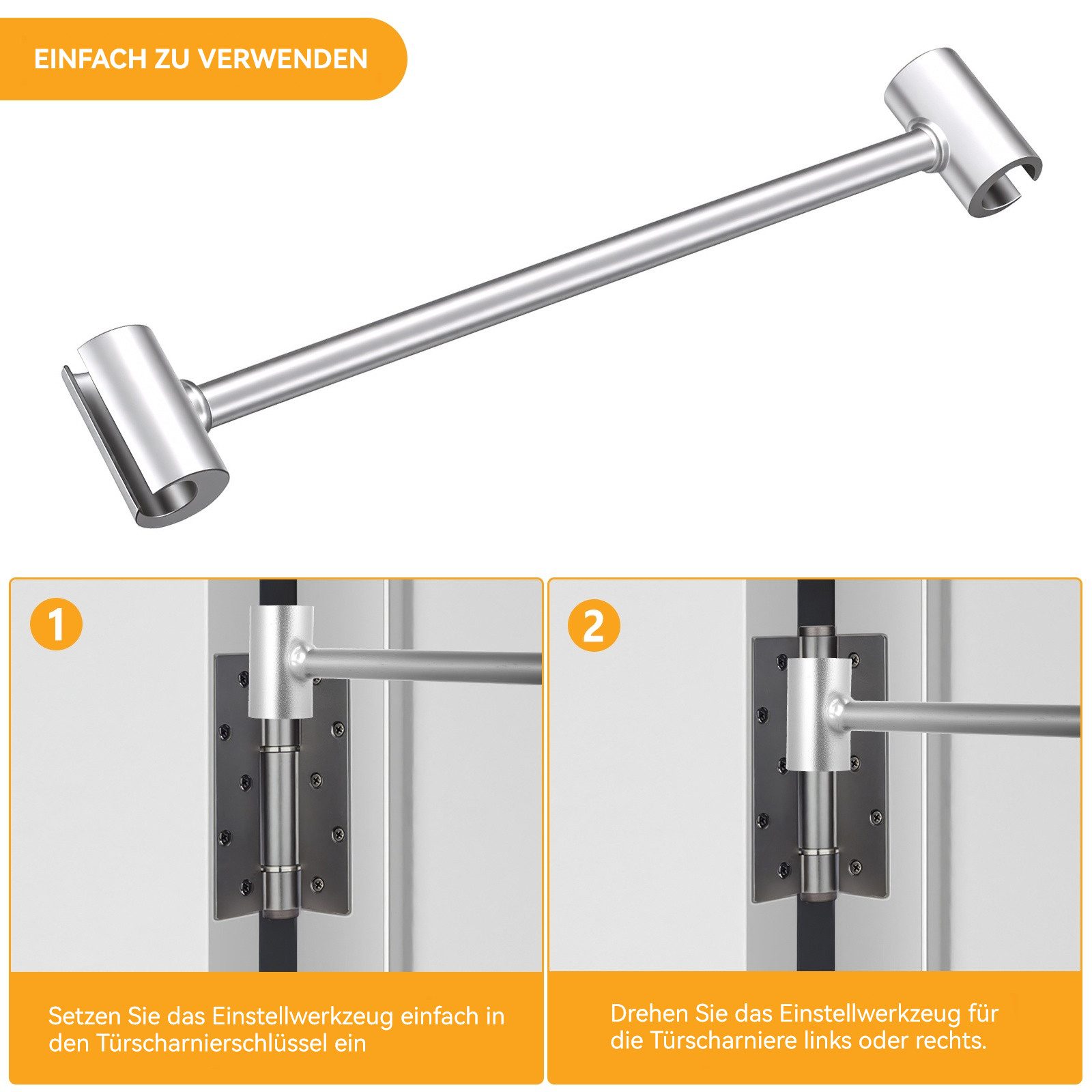 BlingBin Steckschlüssel Stahl Scharnierspalt Einstellschlüssel 14-19mm (1er Set, 1 St., für genaue Anpassung des Flaggenscharnierabstands zwischen 8-19 mm), Türscharnier Verstellbarer Scharnierschlüssel