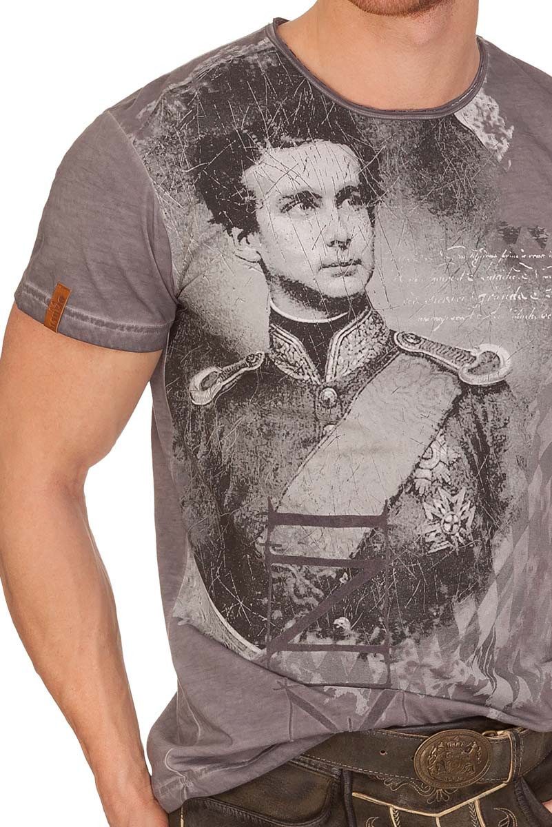 MarJo Trachtenshirt Trachtenshirt Herren - WIGGERL - grau