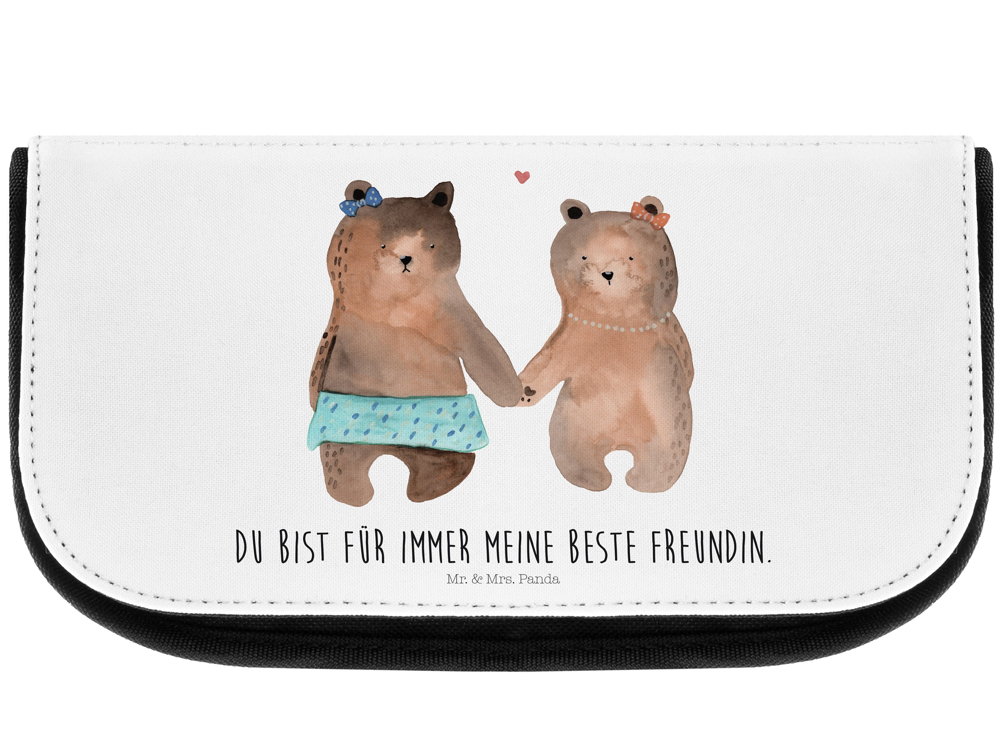 Mr. & Mrs. Panda Kosmetiktasche Bär Freundin - Weiß - Geschenk, Make-Up Tasche, Teddybär, Kulturtasch (1-tlg)