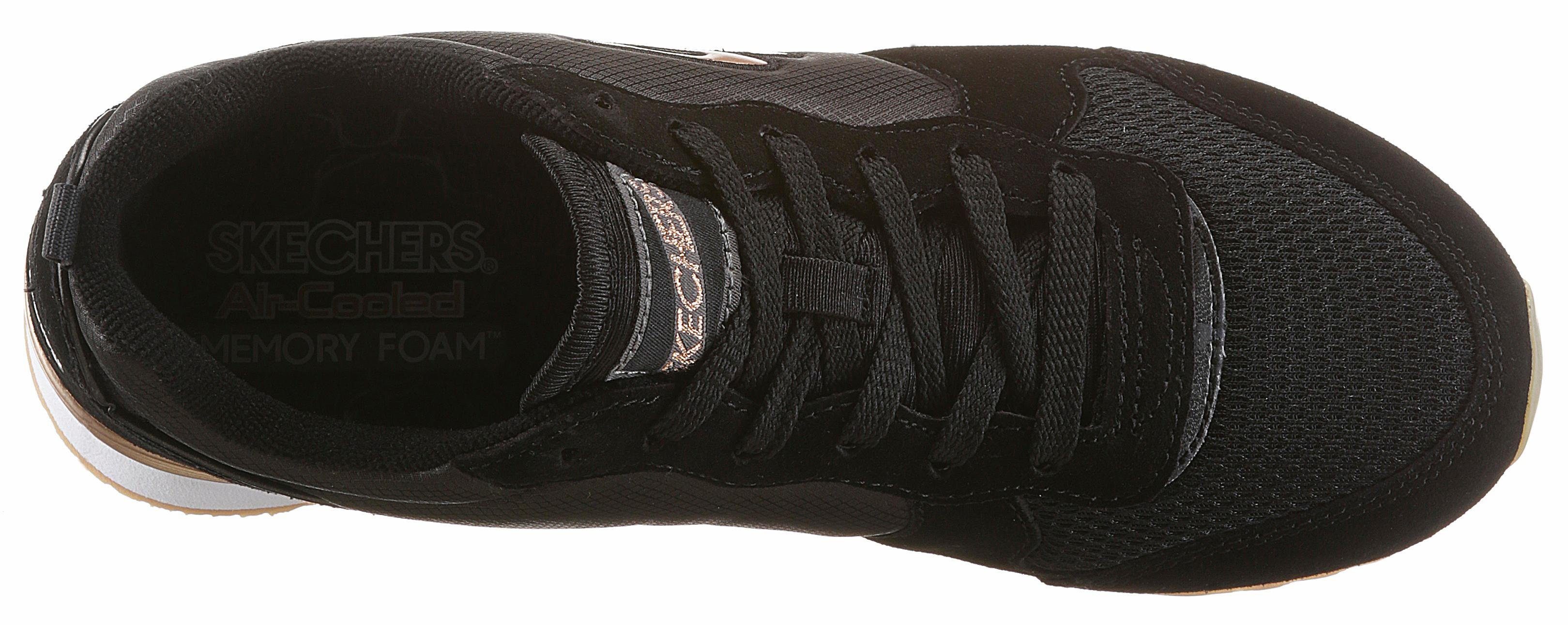 Skechers OG 85 - Ausstattung Air-Cooled schwarz-goldfarben GURL mit Sneaker komfortabler Foam Memory GOLDN