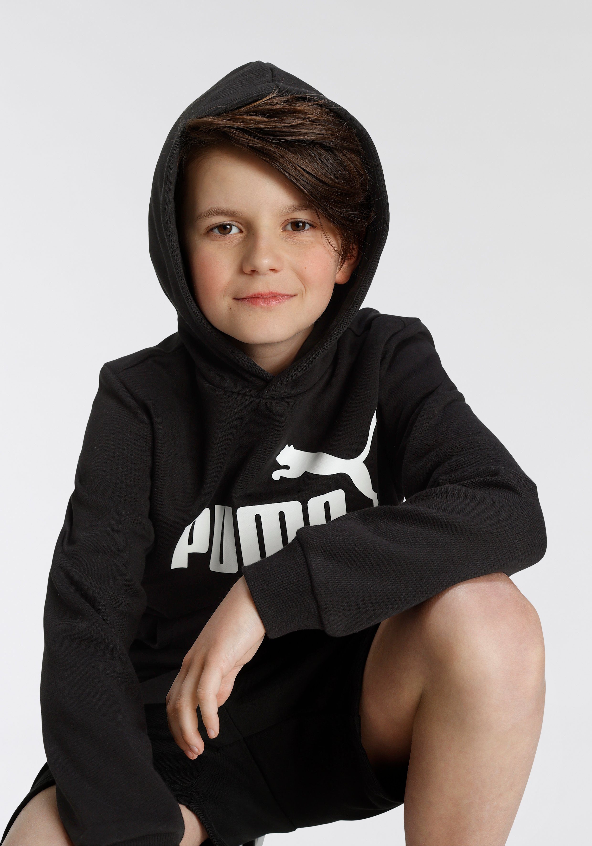 Kapuzensweatshirt PUMA FL HOODIE Puma B BIG ESS LOGO Black