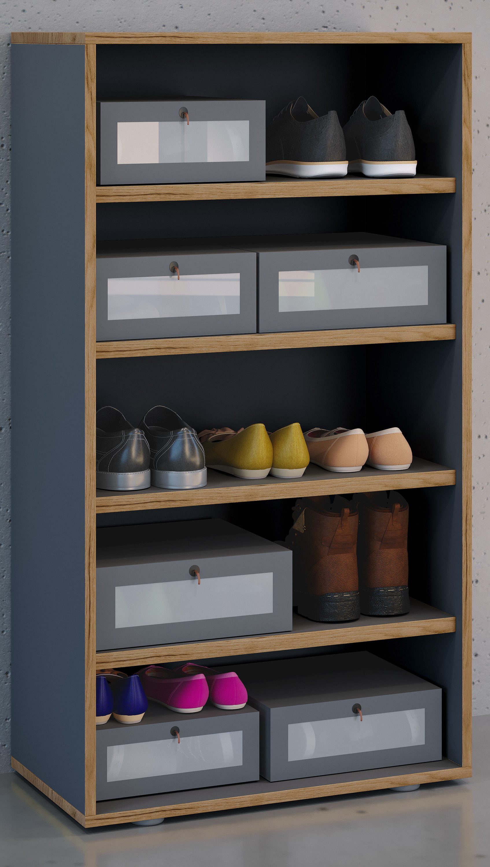VCM Schuhregal Schuhschrank Salia H. 110 x B. 60 x T. 33 cm