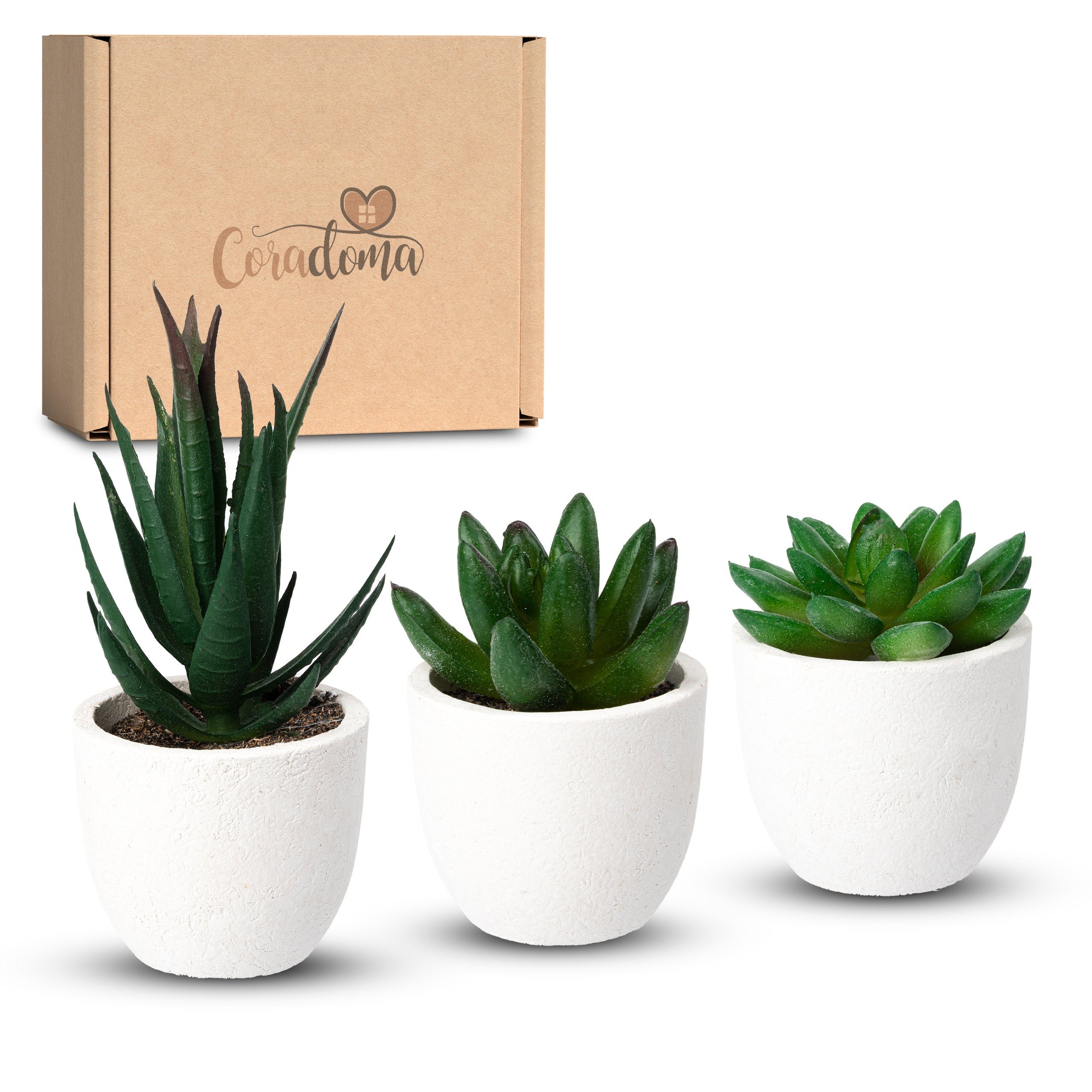 Kunstpflanze Künstliche Pflanzen im Topf Mini Set Dekoration Modern Wohnzim günstig online kaufen