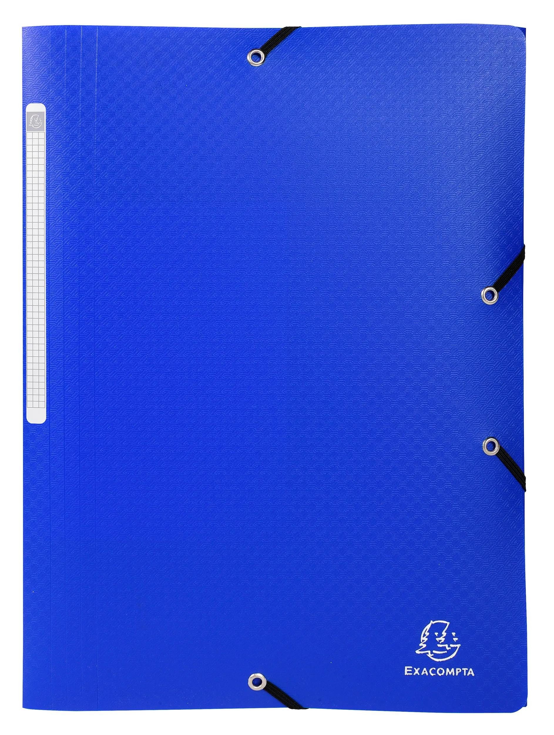 Organisationsmappe 50x Sammelmappe +3 Klappen Gummizug PP 500µ A4 Dunkelblau 55812E