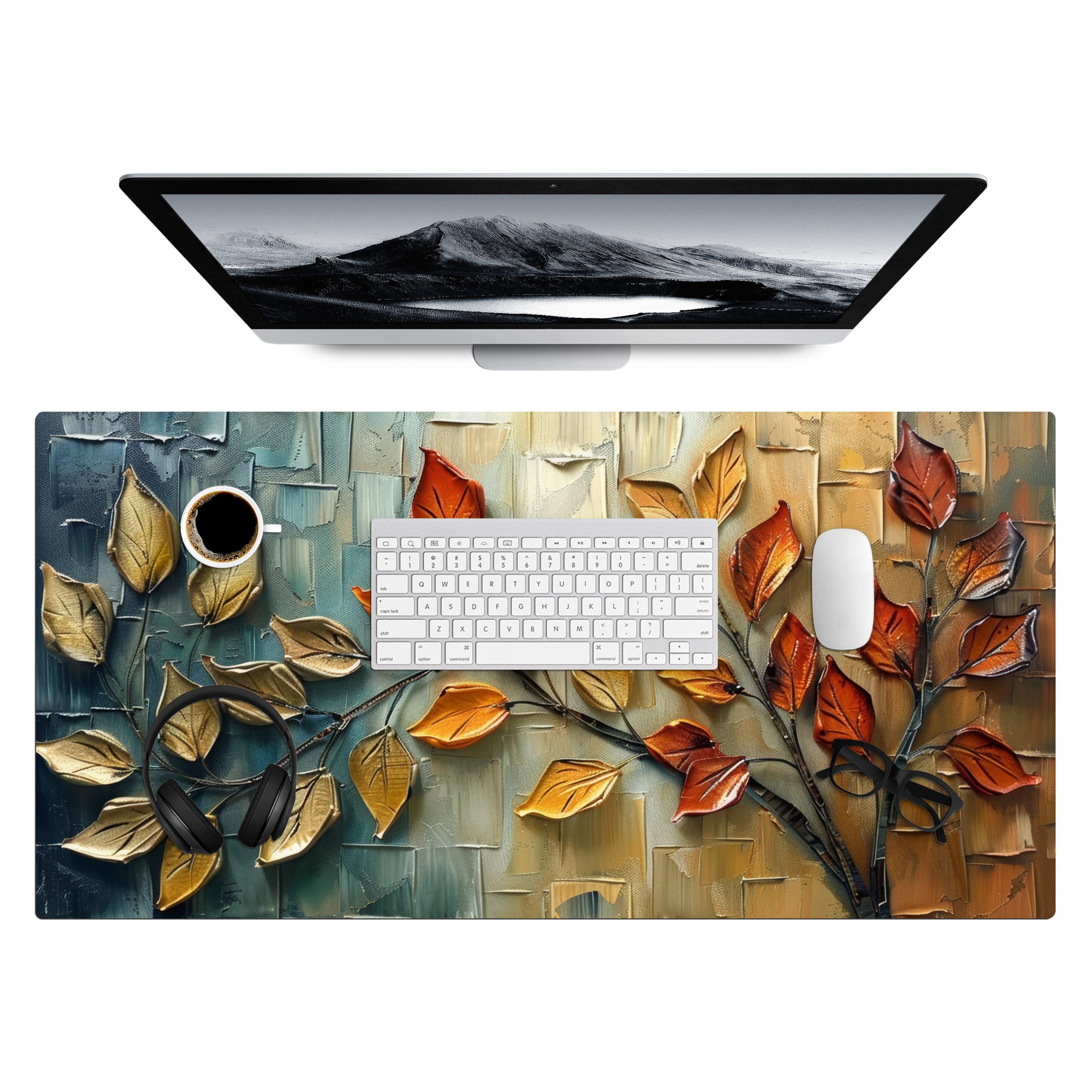 MuchoWow Gaming Mauspad Baum - Abstrakt - Natur - Kunst (1-St), Gaming Mauspad XXL, Schreibtischunterlage, Mousepad, Deko, 90x45 cm