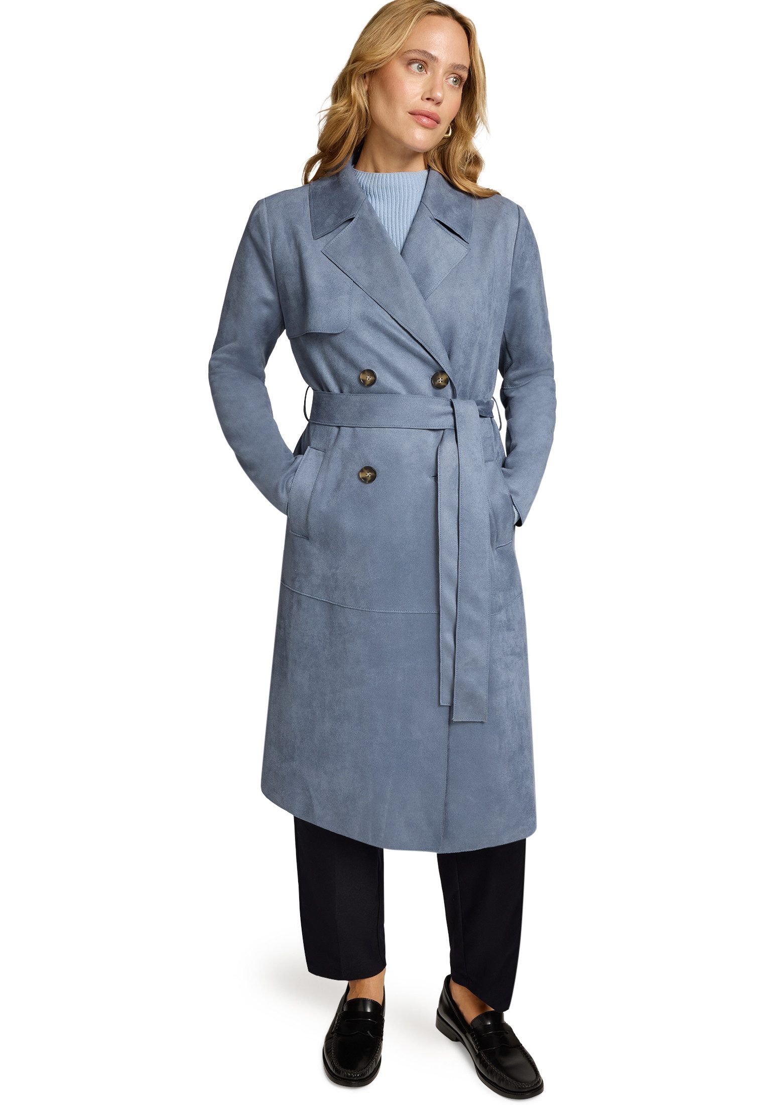 Zero Wintermantel Damen in Lederoptik