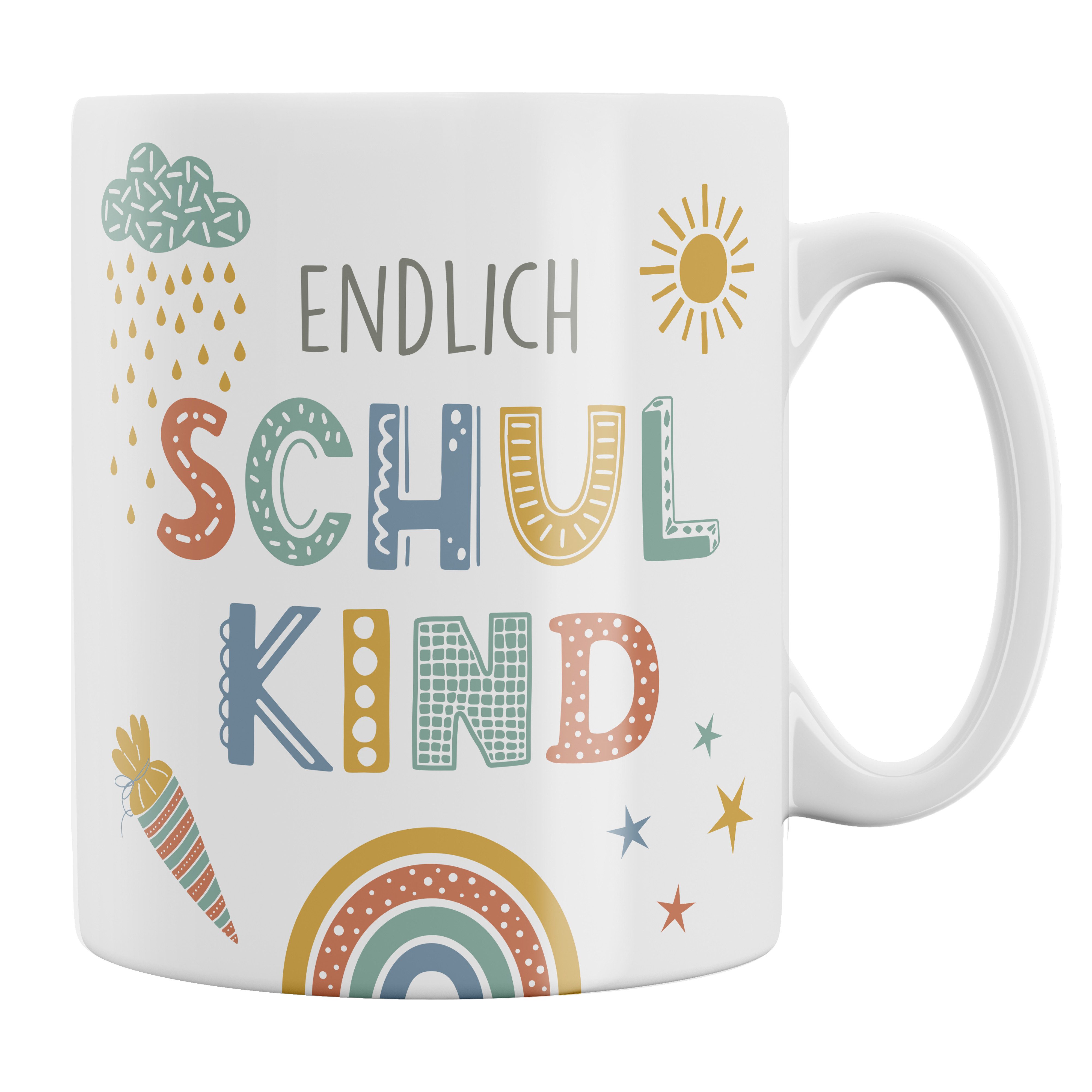 Annastore Tasse Geschenk zur Einschulung - Tasse für Erstklässler Endlich Schulkind, 300 ml