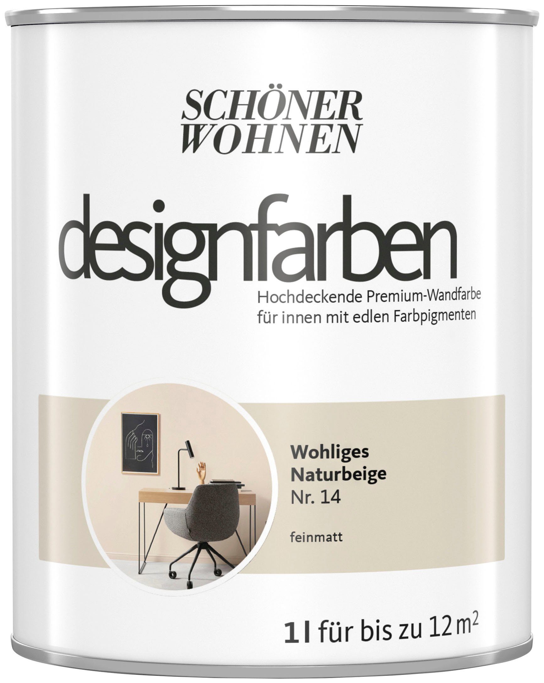 SCHÖNER WOHNEN FARBE Wand- und Deckenfarbe designfarben Sonderedition, hochdeckende Premium-Wandfarbe mit Spritzfrei-Formel