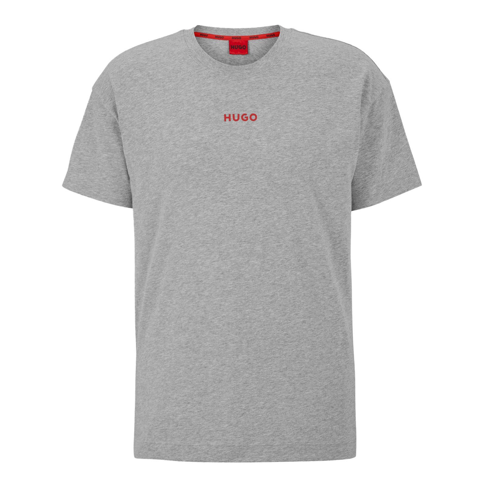 HUGO T-Shirt Linked mit Markenprint vorn 035 grey