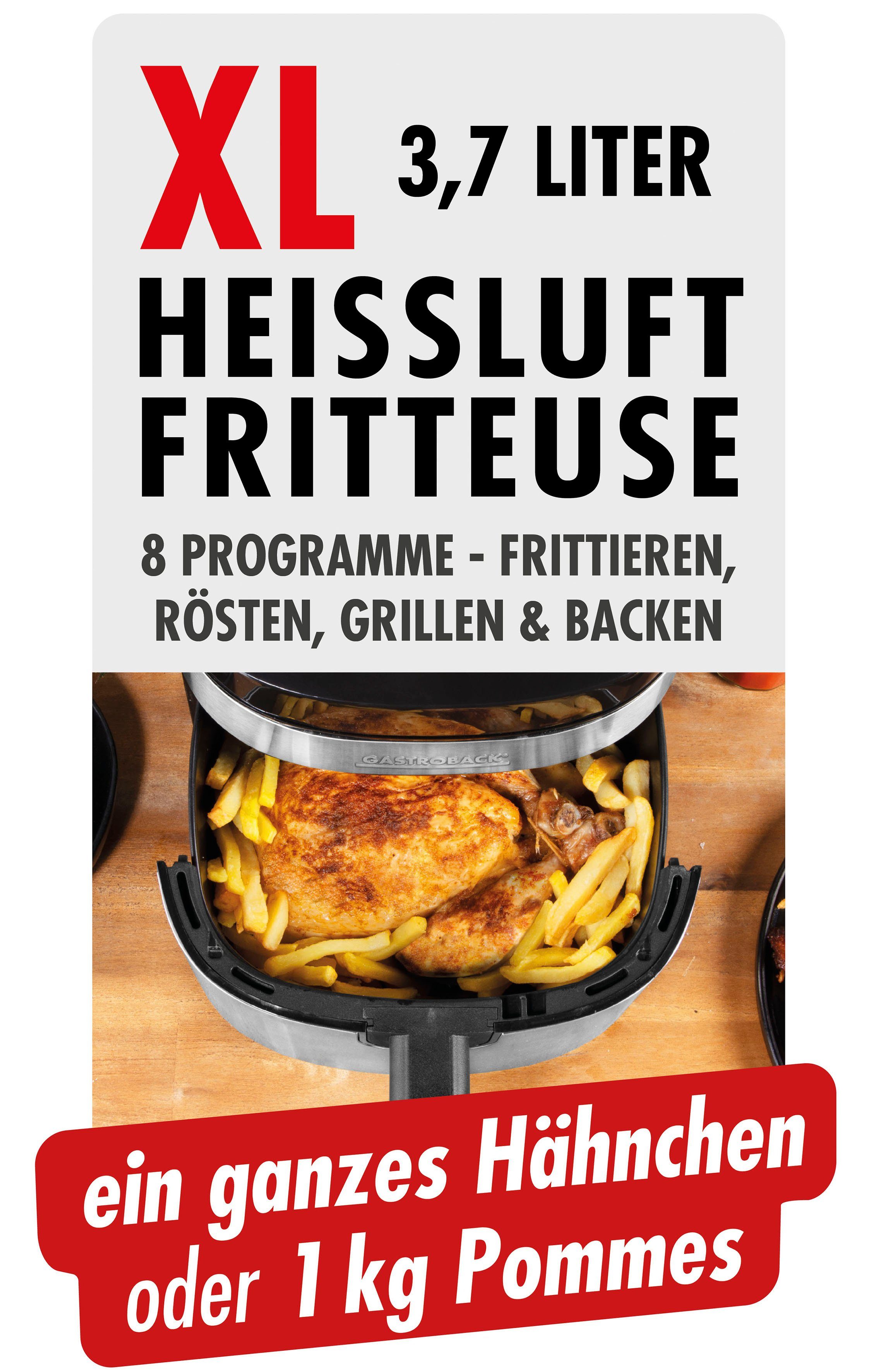 Gastroback Heißluftfritteuse Design Air Pro 42582, 1300 W