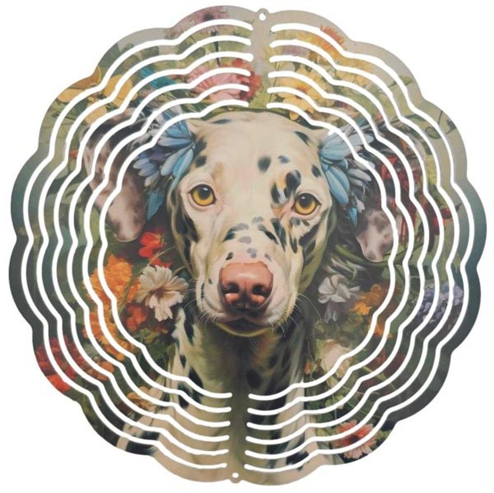 Ladreas Windspiel Edelstahl 3D Windspiel Windspinner 20cm Hund Dalmatiner WI312