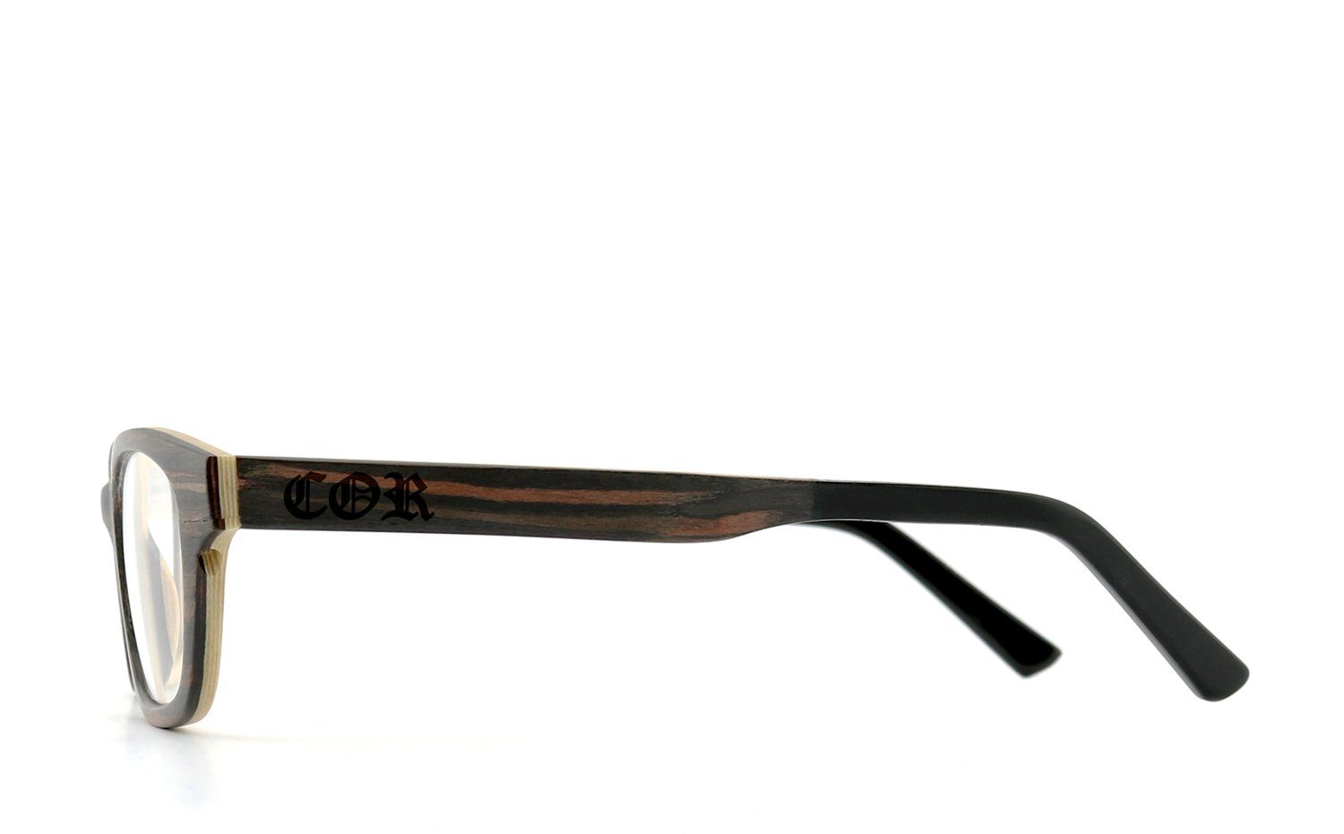 COR Brille COR011 Holzbrille, Bügel mit Flex-Scharnieren