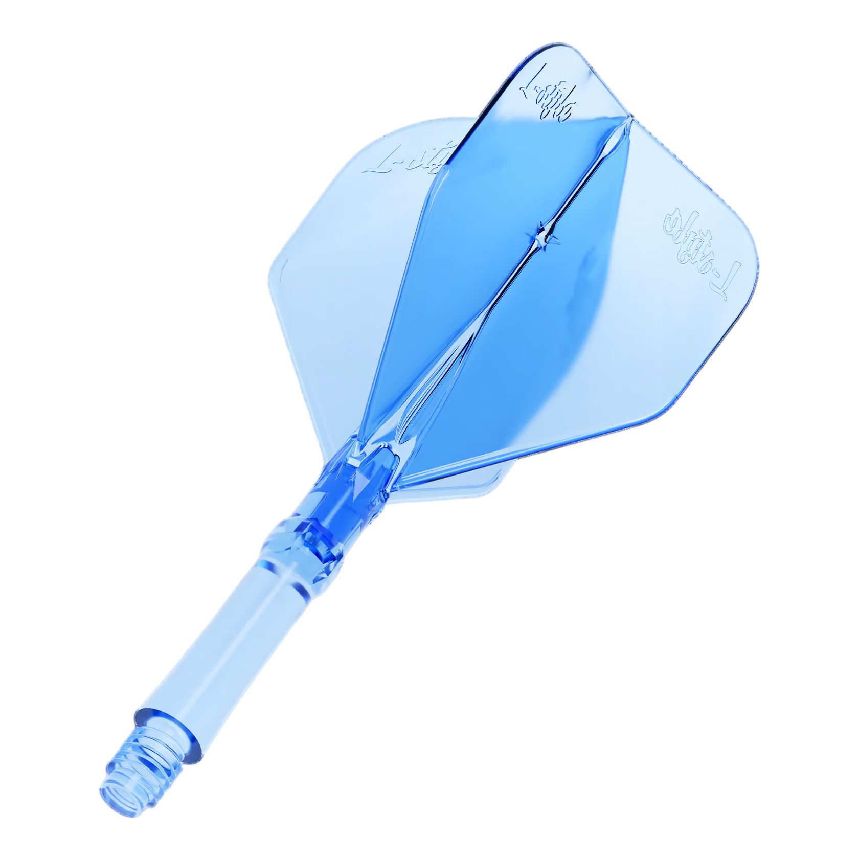 L-Style Dartpfeil L-Style L-Sytem Flights, Clear Blue, Gr. 260, 26 mm, stoßgedämpft