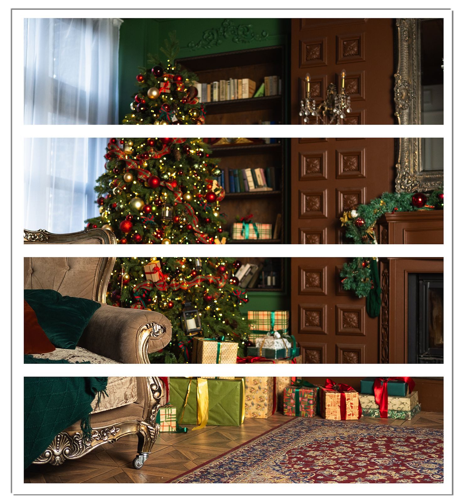 Wallario Möbelfolie Weihnachtszauber im Wohnzimmer