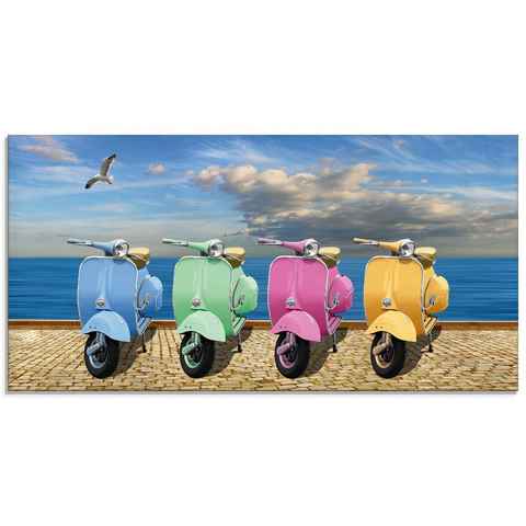 Artland Glasbild Vespa-Roller in bunten Farben, Motorräder & Roller (1 St), in verschiedenen Größen