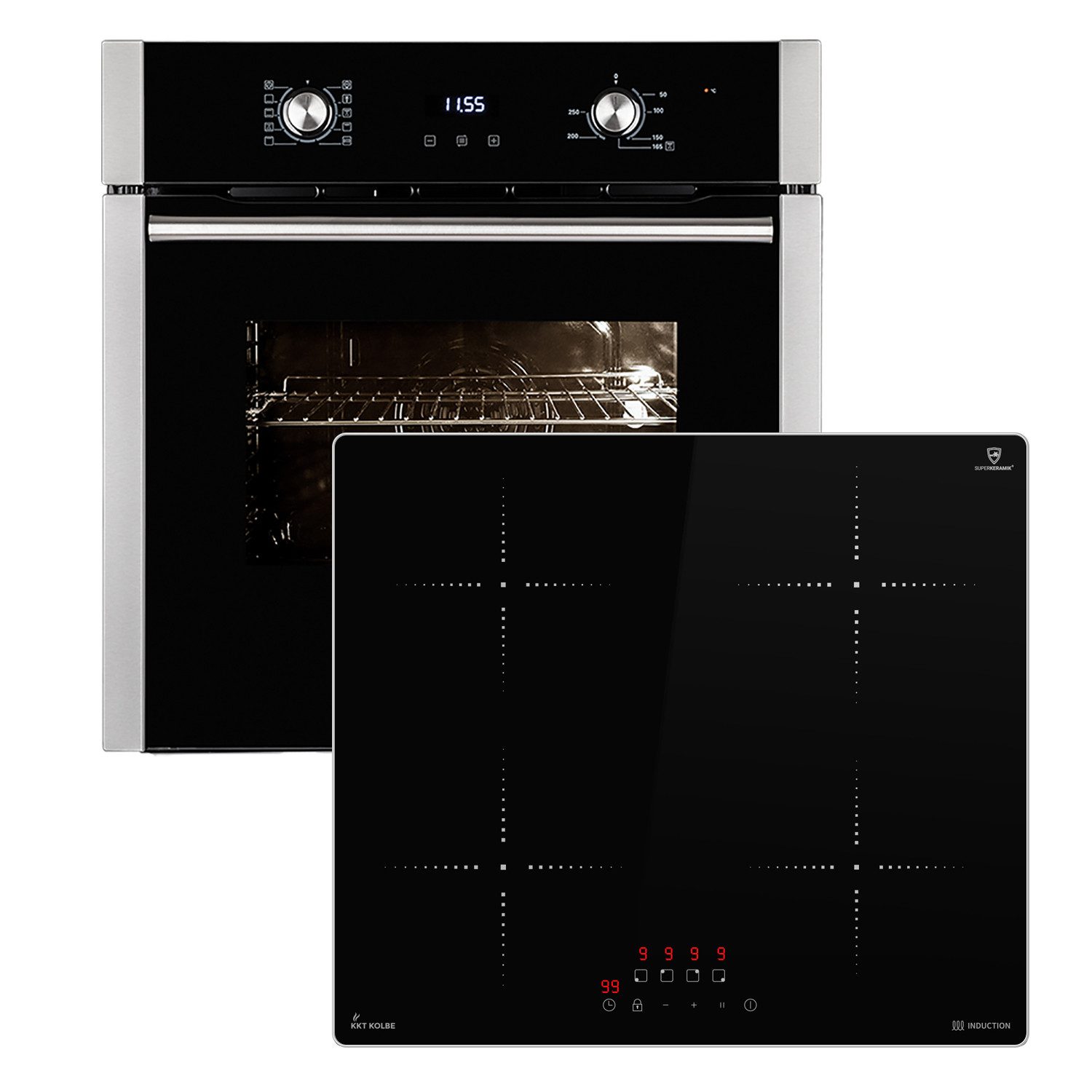 KKT KOLBE Backofen-Set Backofen und Induktionskochfeld SET8005IH859ED, Herdset / Heißluft / Einbaubackofen / Kochmulde