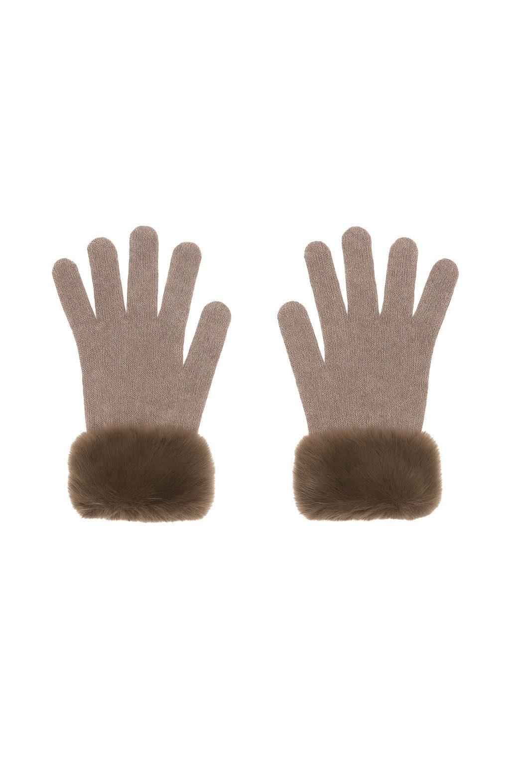 Faera Baumwollhandschuhe Weicher Materialmix für warme Hände für Damen (1-St., modisch) Wolle Normal Fit Einfarbig elastisch Ohne Verschluss