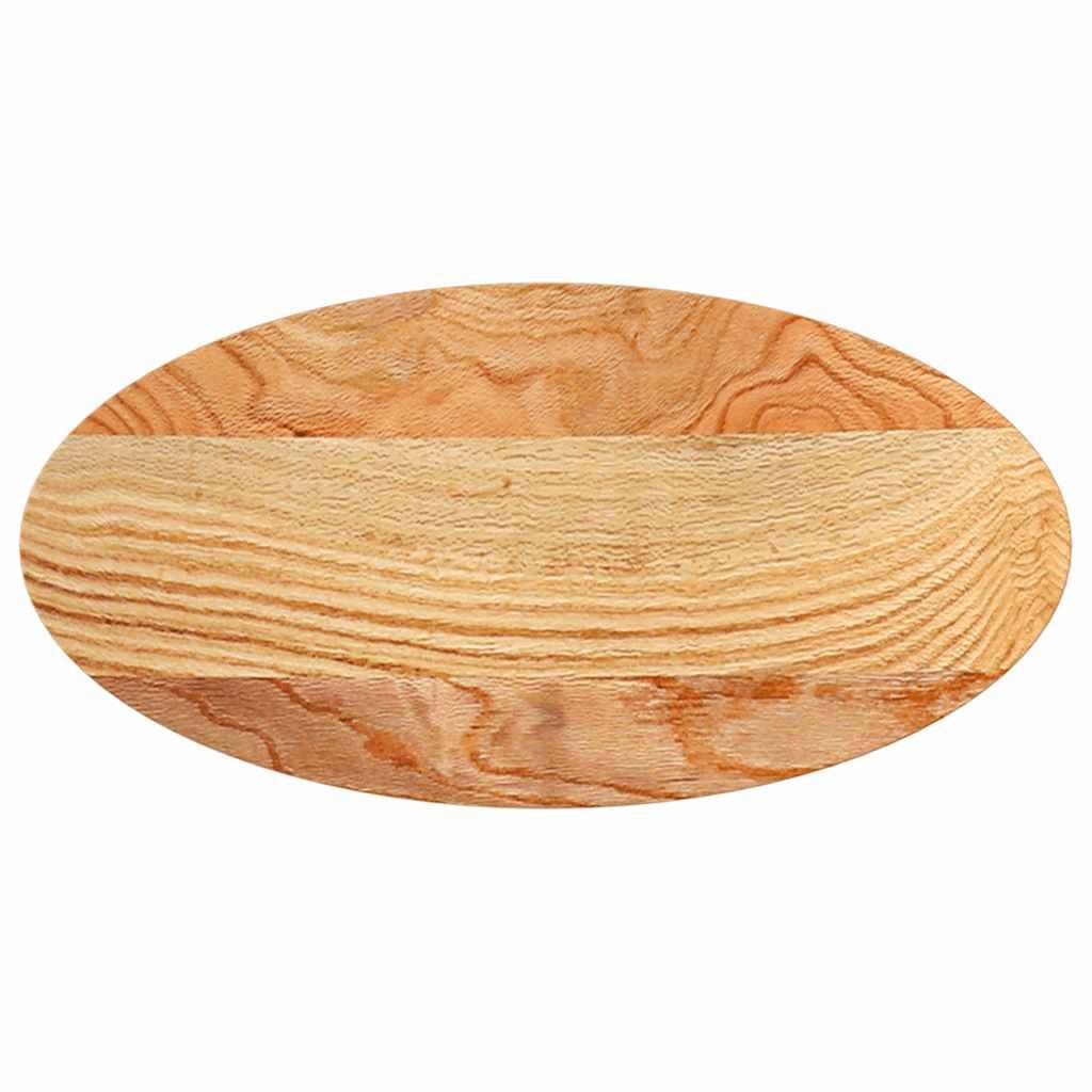 vidaXL Tischplatte Tischplatte Hellbraun 80x40x2 cm Massivholz Eiche Oval (1 St)