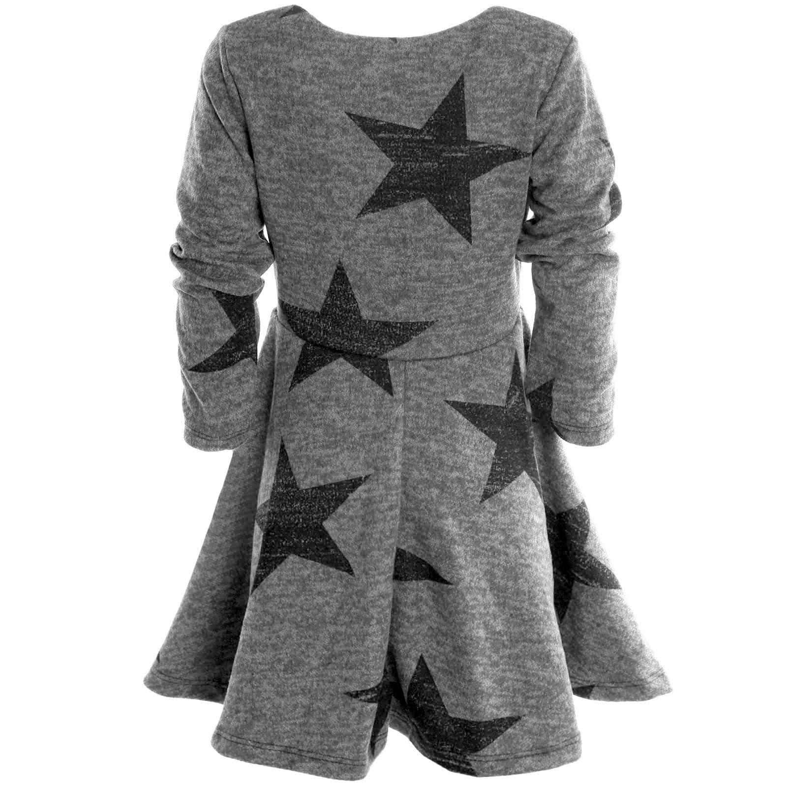 Sweatkleid Mädchen (1-tlg) Kleid Rock schwingender 20678 BEZLIT Grau Winter