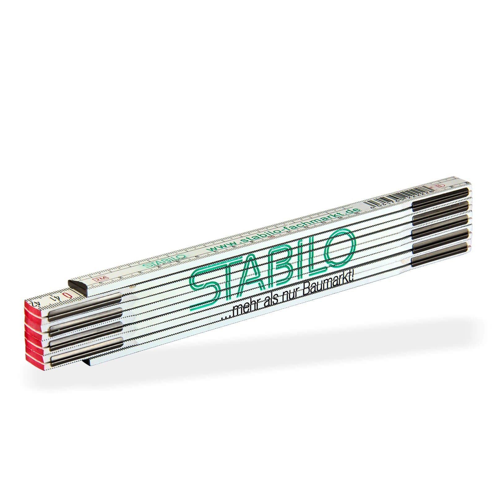 DEMA Zollstock Meterstab Zollstock Metermaß 2 m 200 cm Stabilo Logo weiß grün