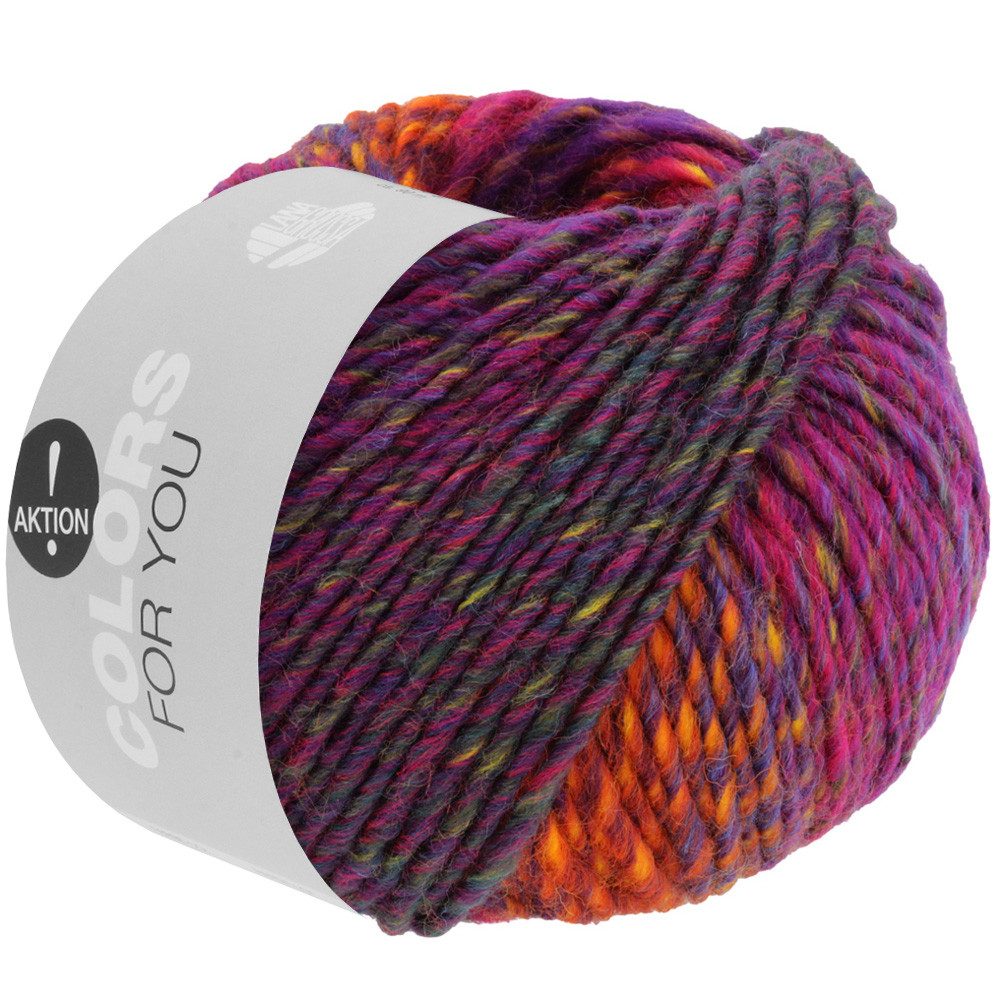 LANA GROSSA COLORS FOR YOU Häkelwolle, 90 m (voluminöses Dochtgarn mit Farbverlauf), 50 g