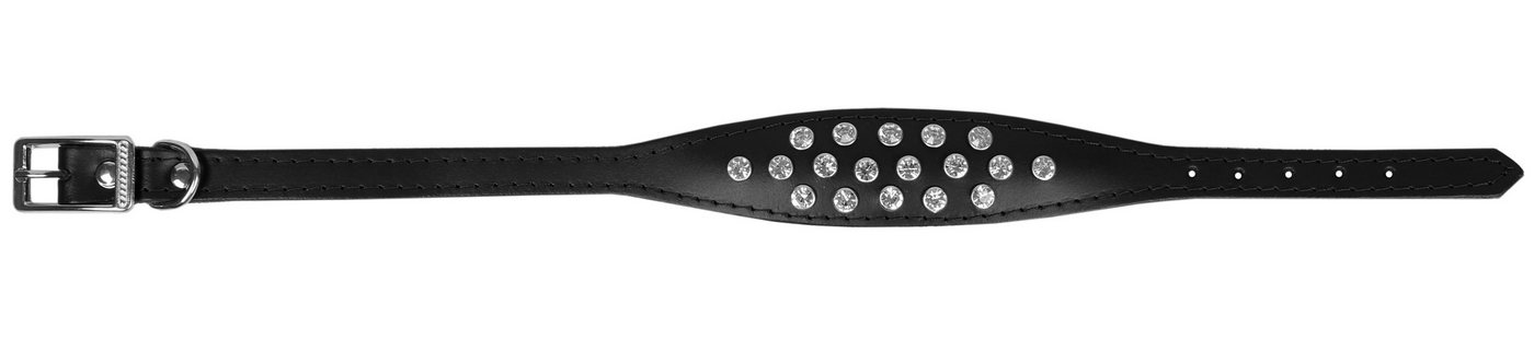 Thumbnail - Sarcia.eu Hunde-Halsband Schwarzes Hundehalsband aus echtem Leder, Kristallen - 40 cm ZOOleszcz