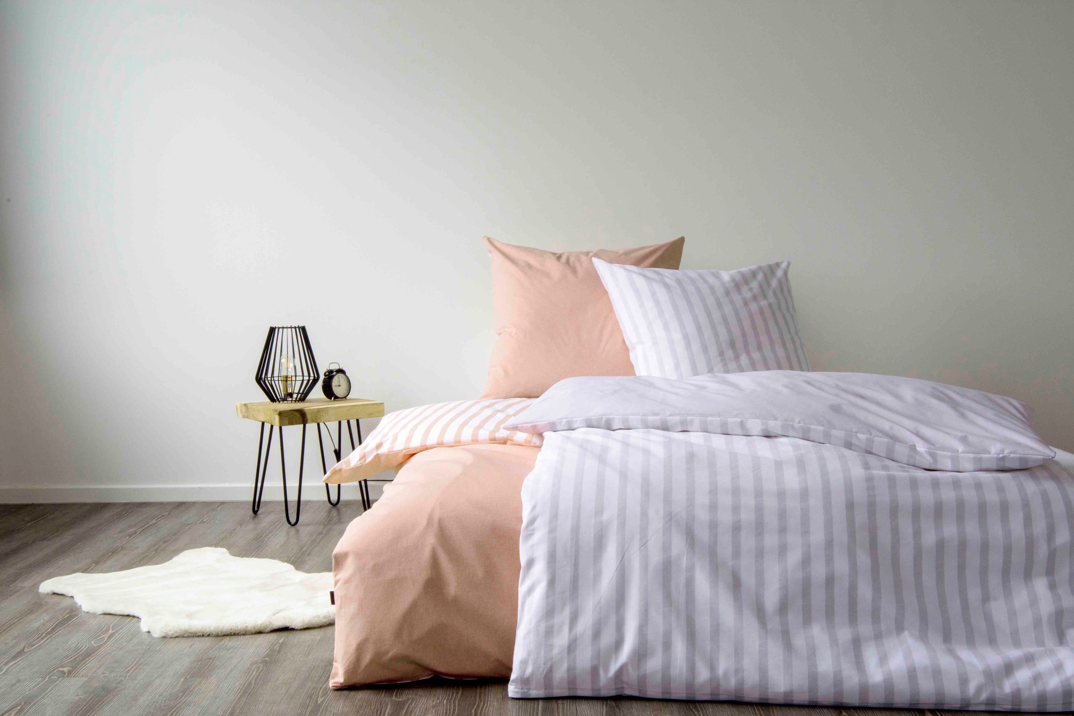 SETEX Wendebettwäsche Baumwoll Streifen, Renforcé, in tollen Unifarben und gestreift