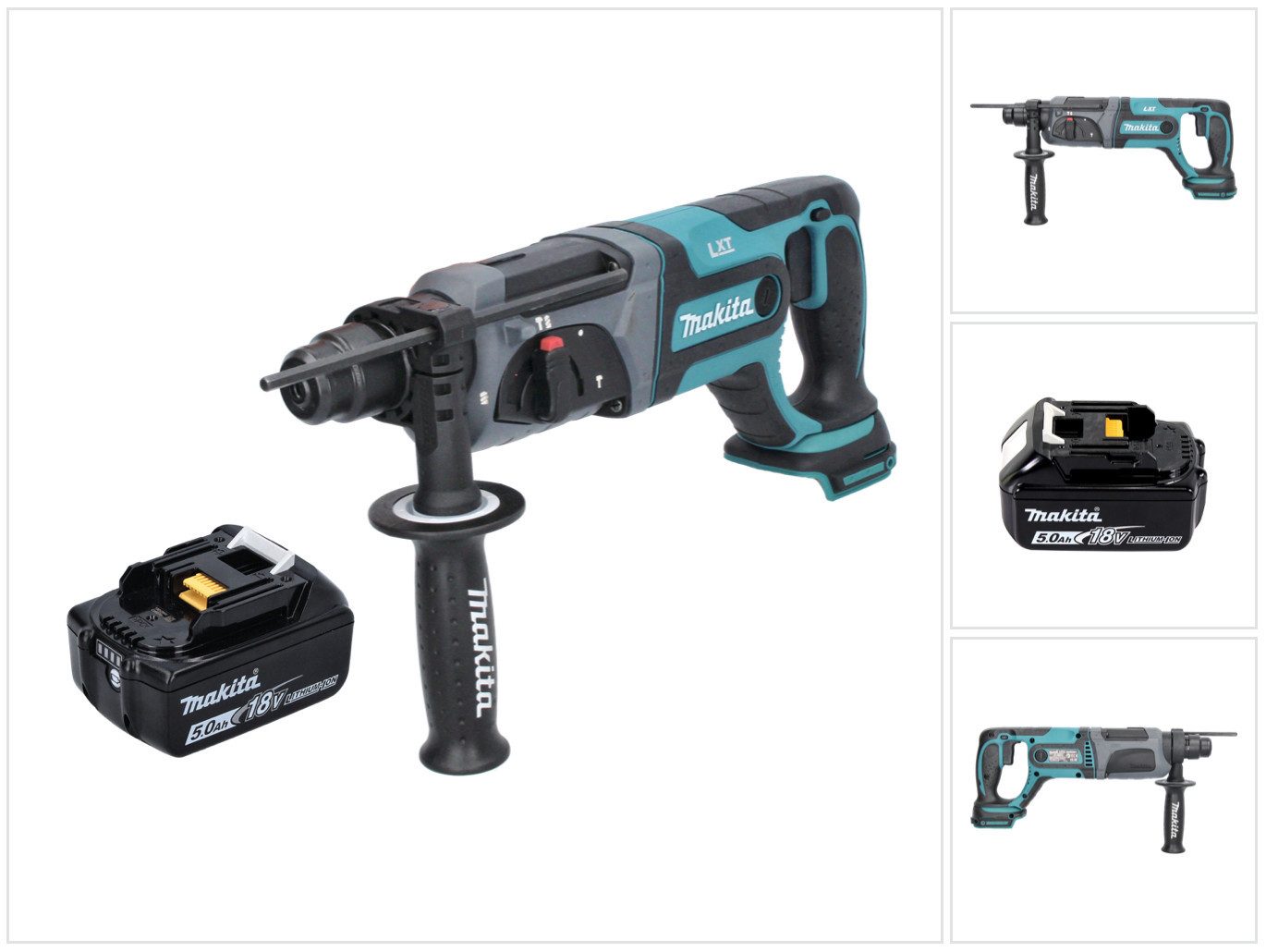 Makita Akku-Bohrhammer DHR 241 T1 Akku Bohrhammer 18 V 2,0 J SDS plus + 1x Akku 5,0 Ah