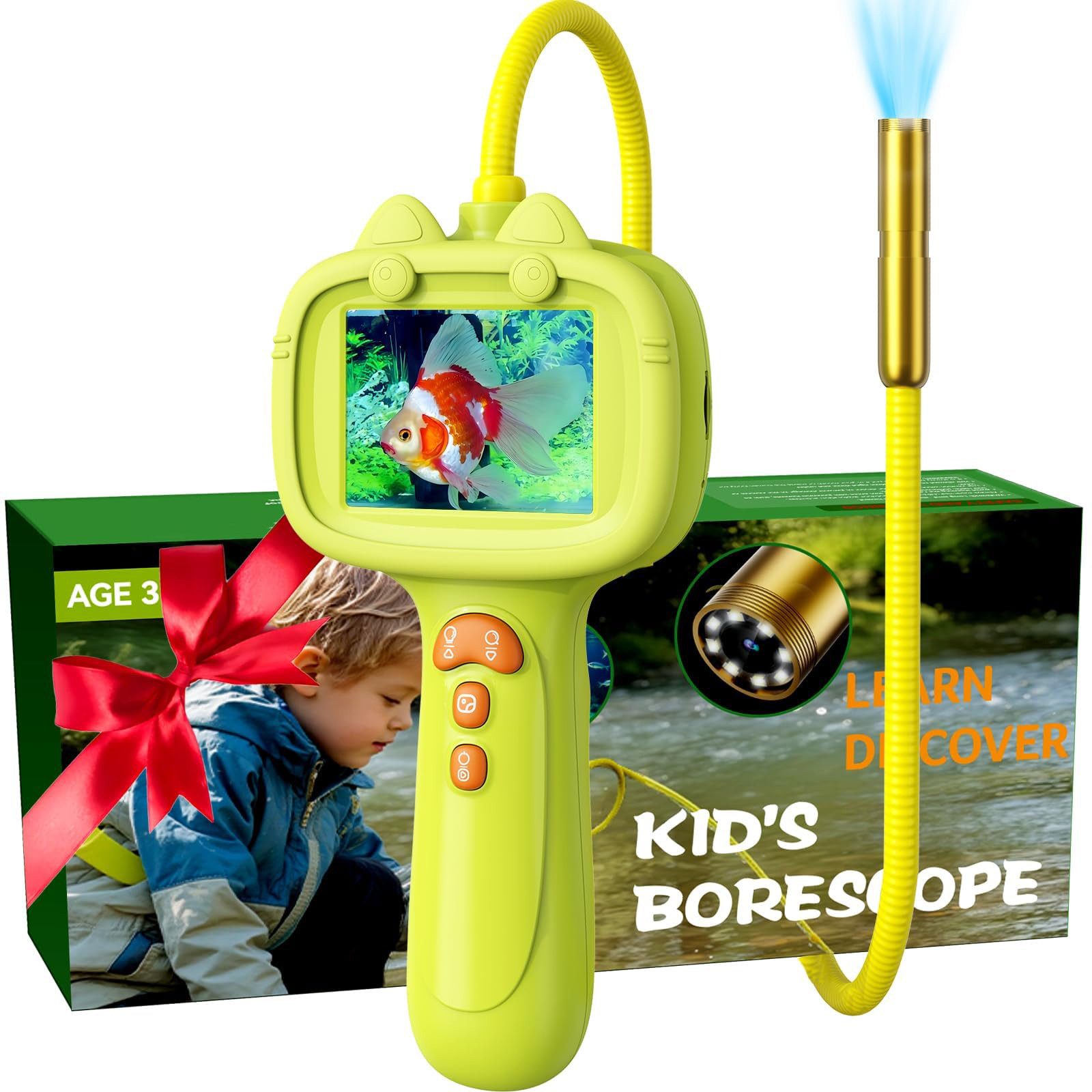 Minicloss Lernspielzeug Kinder Lernspielzeug: Endoskop-Kamera mit Licht, pädagogisches Wissenschafts-Entdecker-Spielset
