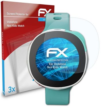 atFoliX Schutzfolie Displayschutz für Vodafone Neo Kids Watch, (3 Folien), Ultraklar und hartbeschichtet