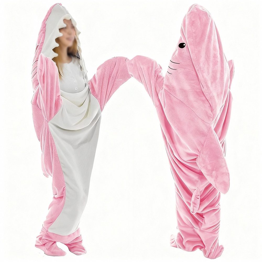 Wohndecke Hai Decke Mit Ärmeln, Superweichem Flanell Decken Hoodie Hai Over günstig online kaufen