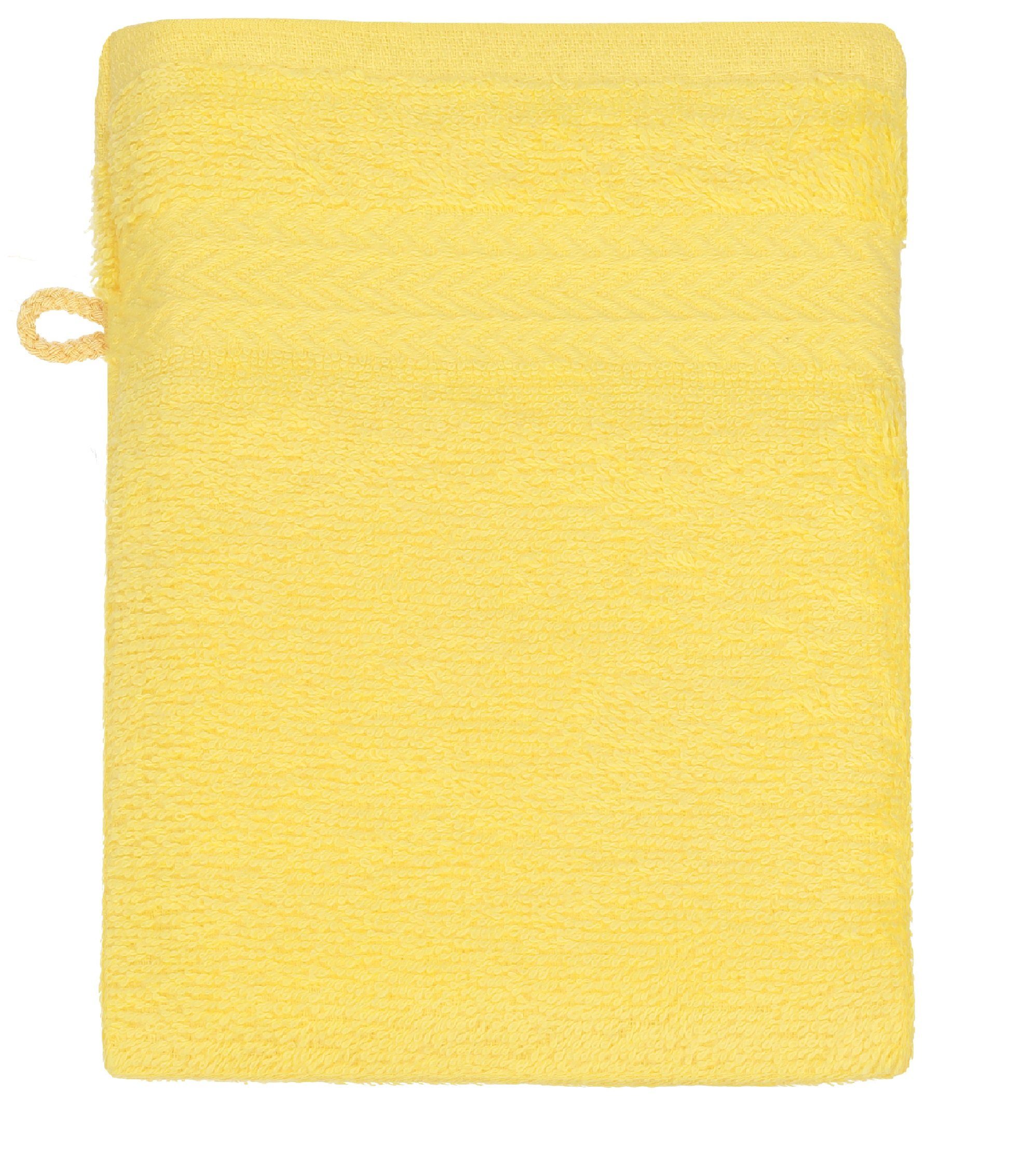 Betz Waschlappen und cm 100% Waschhandschuh Farbe Stück Baumwolle 16x21 gelb Waschhandschuhe Premium Set (10-tlg) smaragdgrün 10