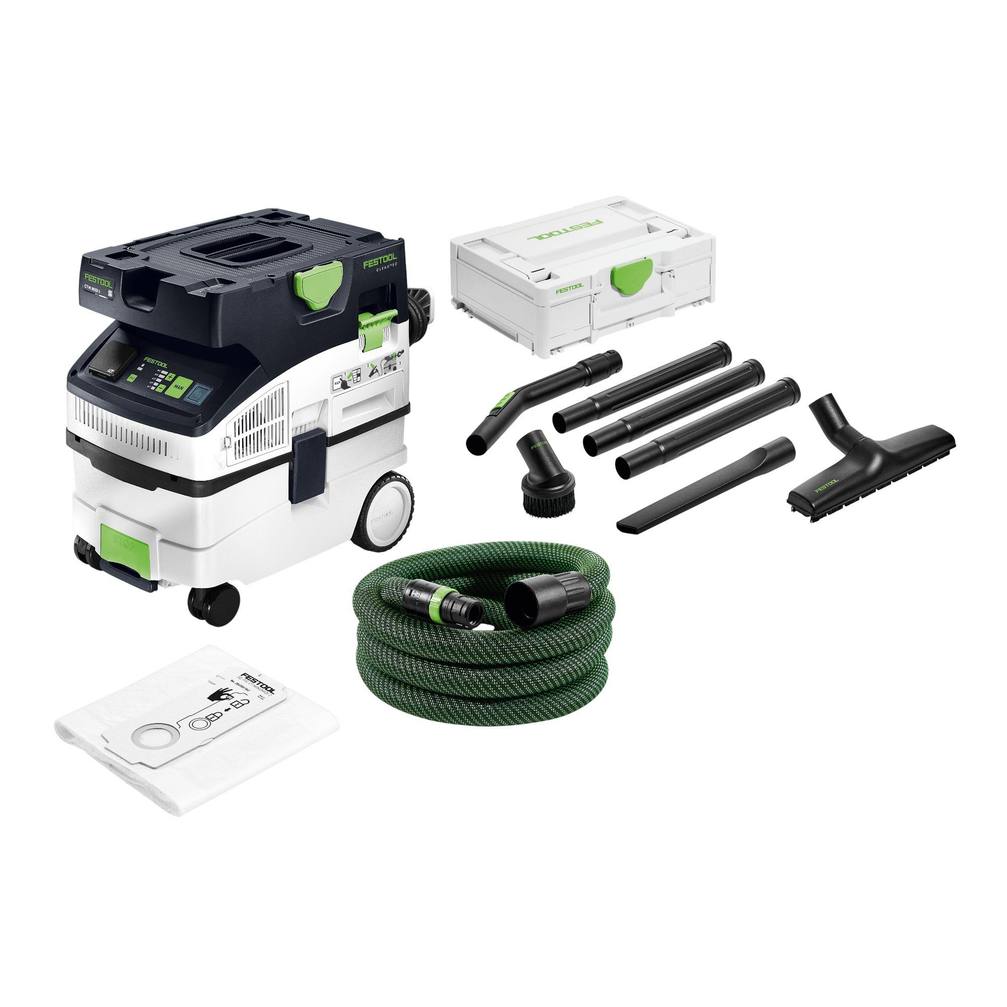 FESTOOL Staubabsauger CTM MIDI I CLEANTEC Absaugmobil 1200 Watt 15l + Standard Reinigungsset