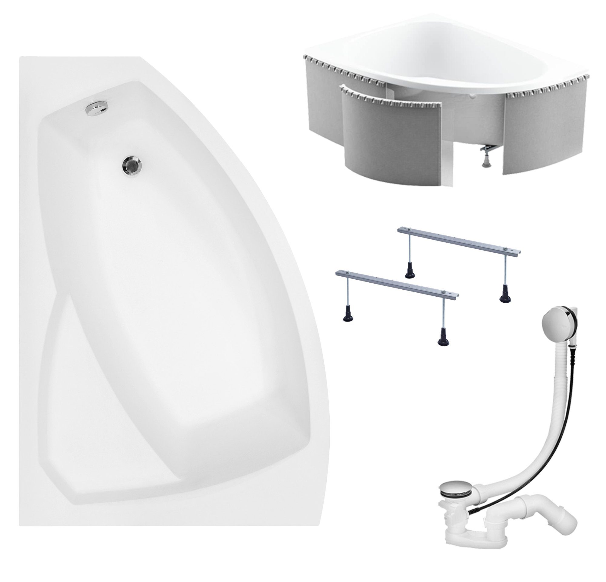 KOLMAN Badewanne Eckbadewanne Rima 170x110, (Links/Rechts), günstig online kaufen