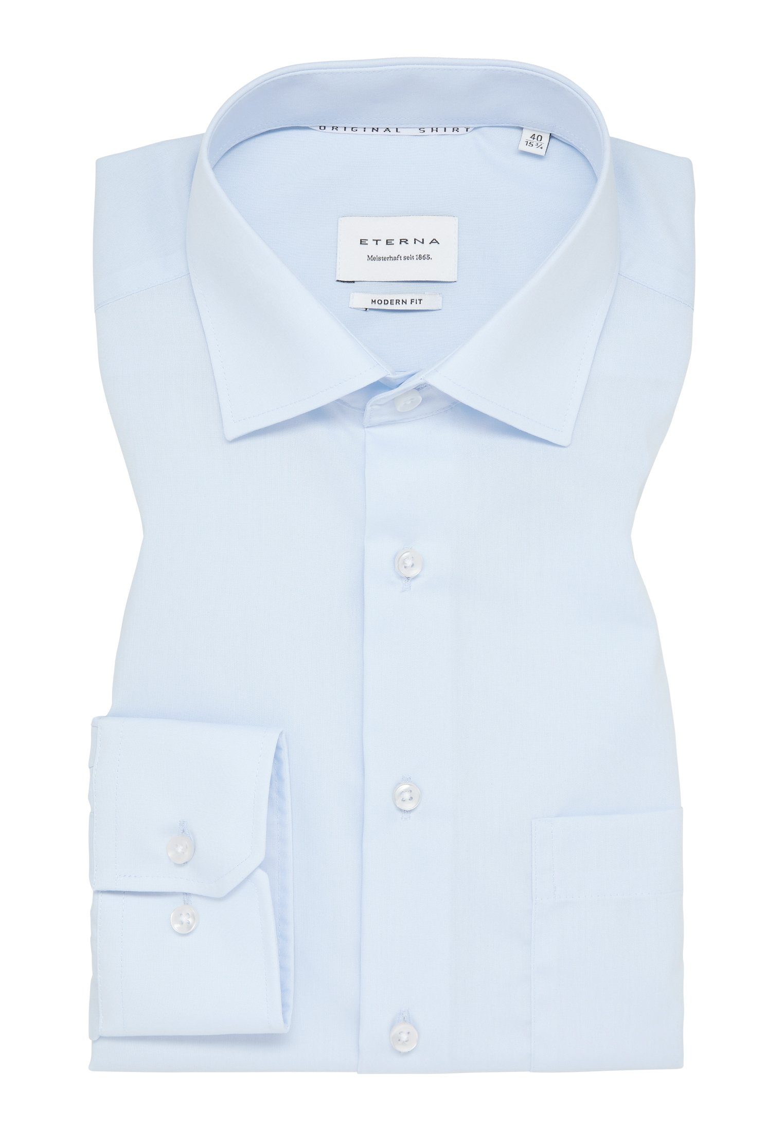 Langarmhemd MODERN FIT hellblau Eterna